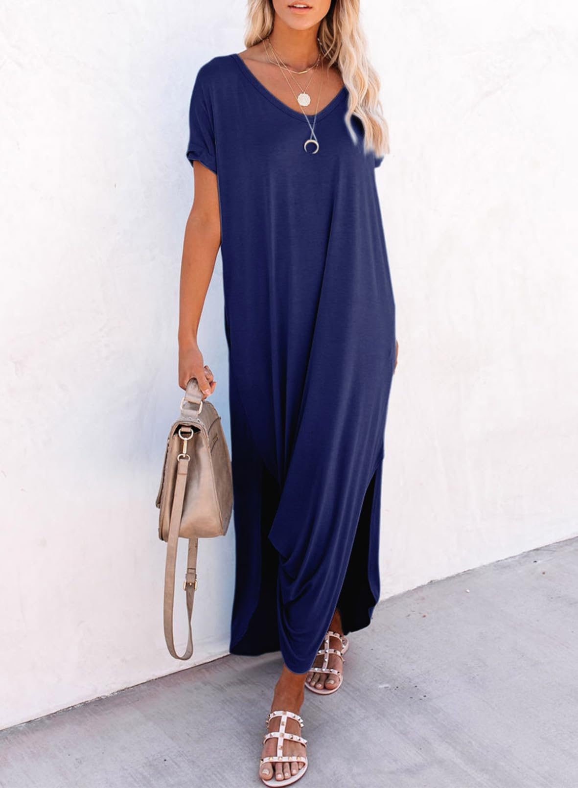Foto 3 pulgar | Vestido Largo Dokotoo Summer Vacation Resort Wear Azul Marino Xl - Venta Internacional.