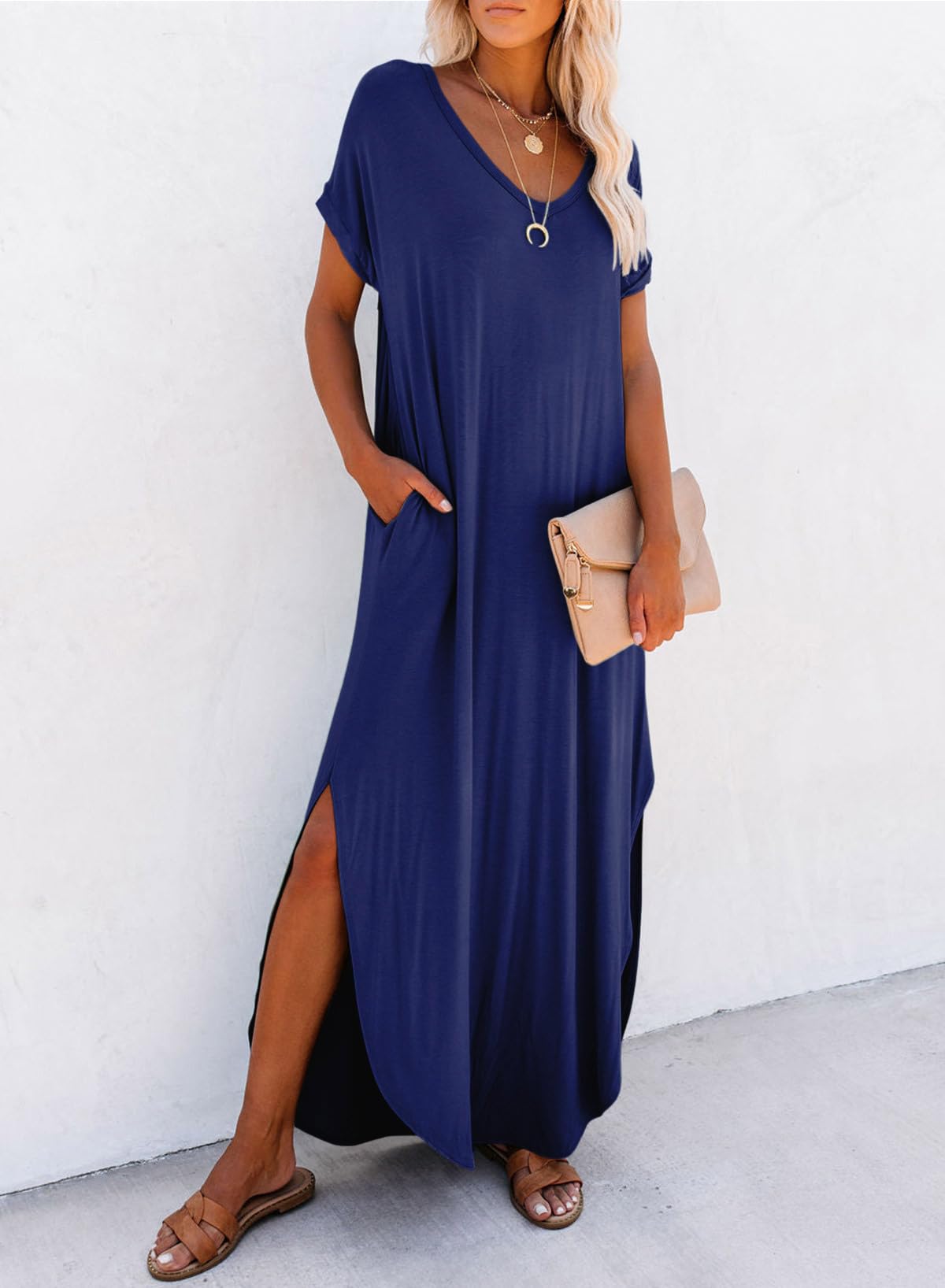 Foto 5 pulgar | Vestido Largo Dokotoo Summer Vacation Resort Wear Azul Marino Xl - Venta Internacional.