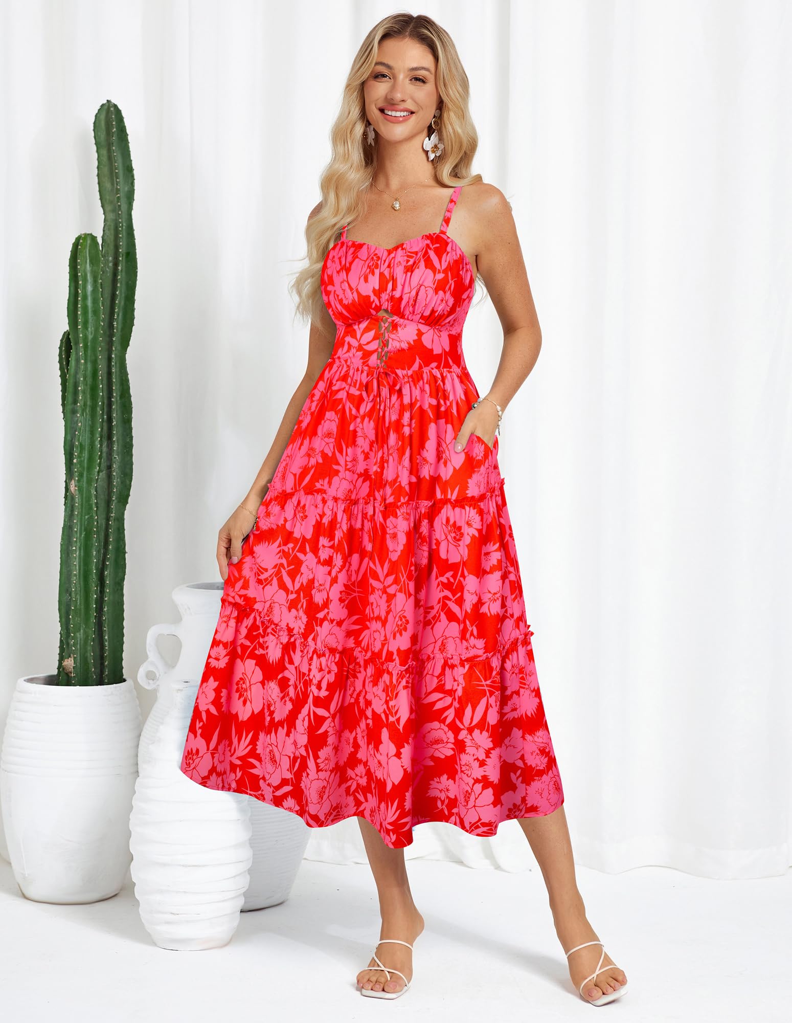 Foto 4 pulgar | Vestido Largo Sin Mangas Con Estampado Floral Grace Karin 2025 De Sundresses - Venta Internacional.