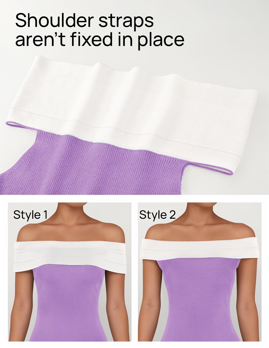 Foto 7 pulgar | Vestido Largo Zesica 2025 Para Verano Con Hombros Descubiertos, Color Lila - Venta Internacional.