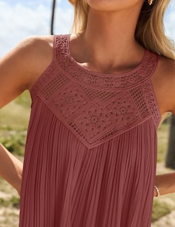 Foto 7 | Vestido Zesica 2025 Summer Halter Chiffon Mini Para Mujer, Color Oxidado - Venta Internacional.
