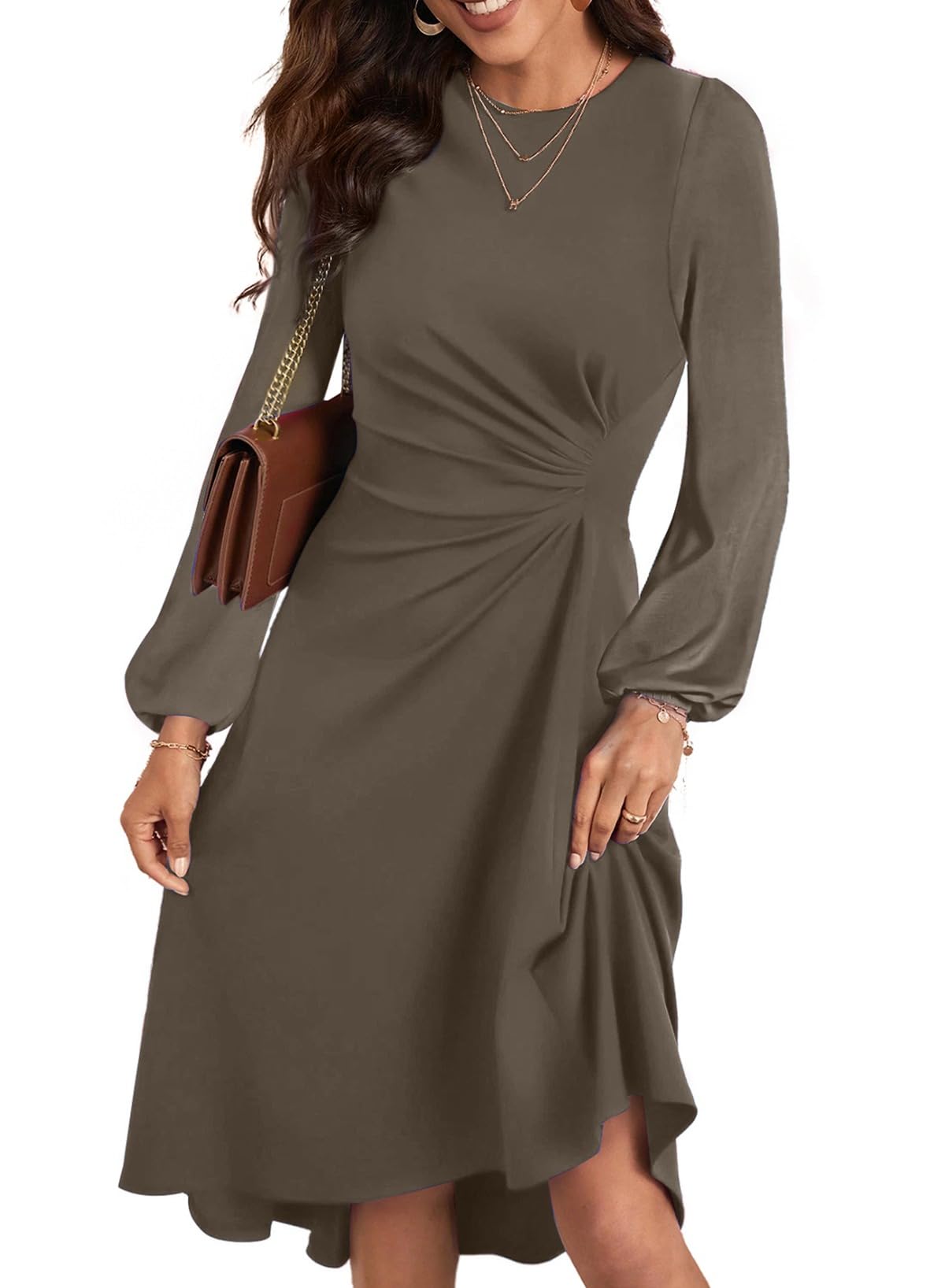Vestido De Cóctel Happy Sailed 2024 De Manga Larga Con Cintura Fruncida - Venta Internacional.