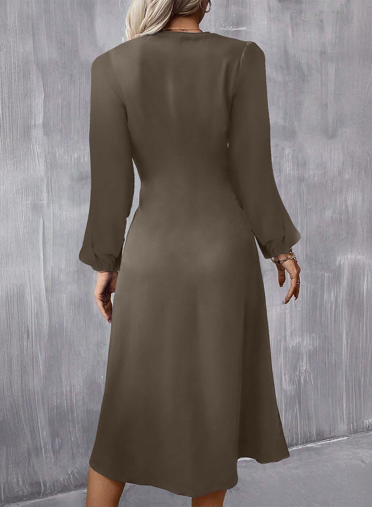 Foto 3 | Vestido De Cóctel Happy Sailed 2024 De Manga Larga Con Cintura Fruncida - Venta Internacional.