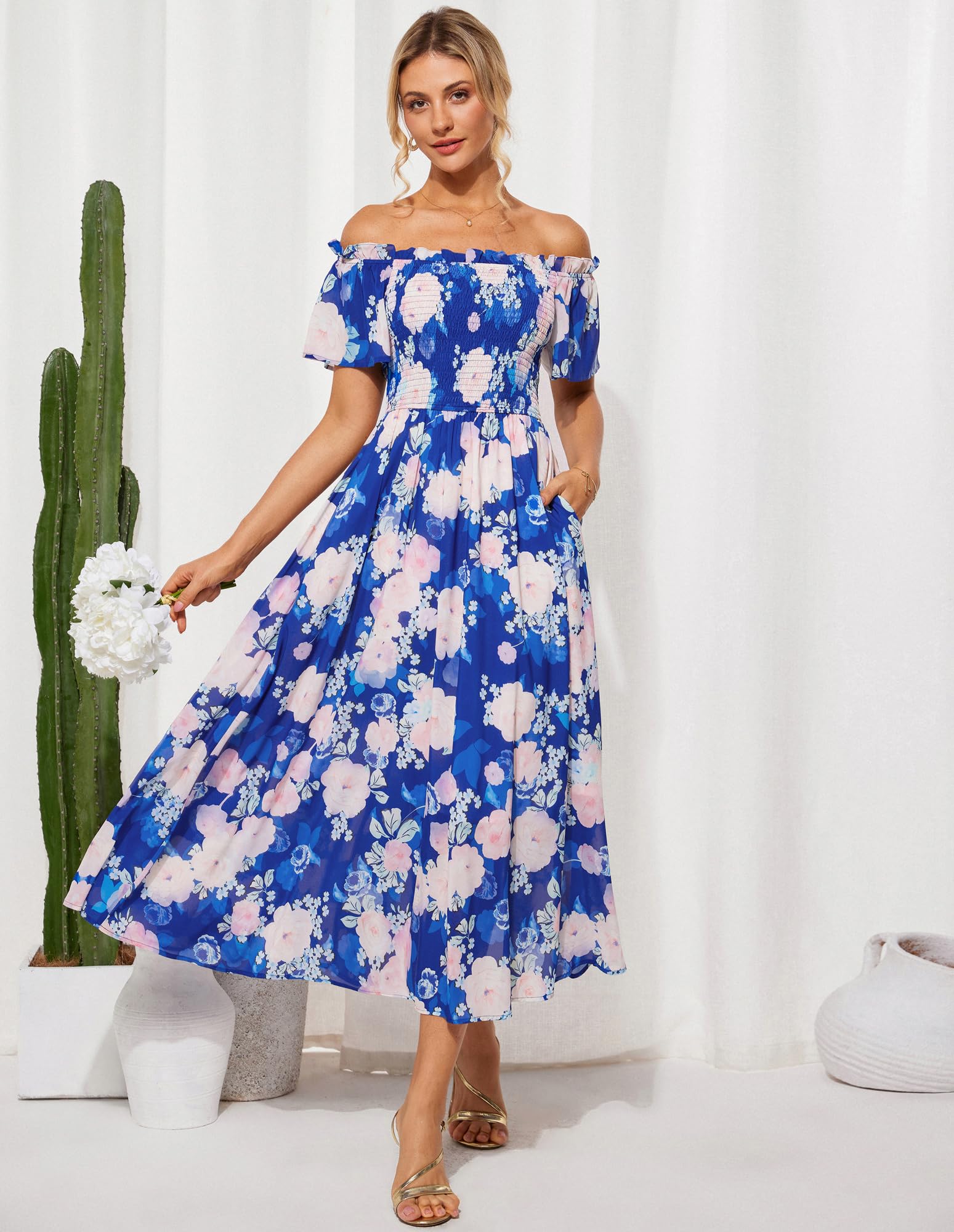 Foto 3 pulgar | Vestido Grace Karin Con Estampado Floral Para Invitados De Boda De Verano, Línea A, Xl - Venta Internacional.