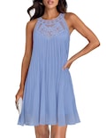 Vestido Zesica Summer 2025 Halter Chiffon Mini Blue Para Mujer - Venta Internacional.