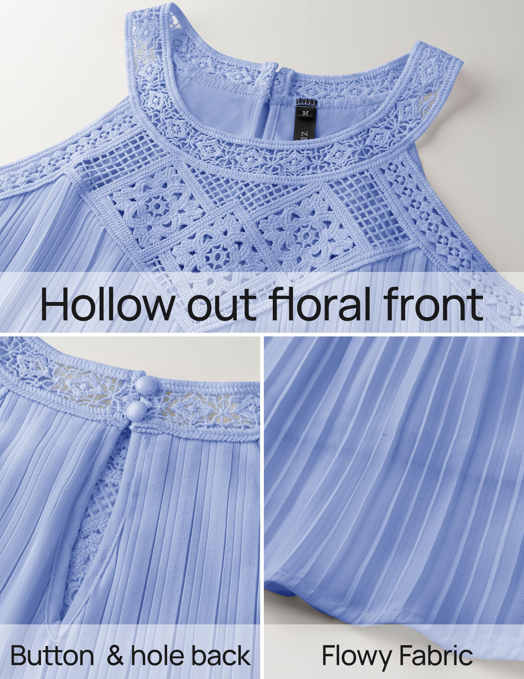 Foto 8 pulgar | Vestido Zesica Summer 2025 Halter Chiffon Mini Blue Para Mujer - Venta Internacional.