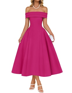 Foto 1 | Vestido De Cóctel Zesica Elegant Con Hombros Descubiertos A Line Rose Xl - Venta Internacional.