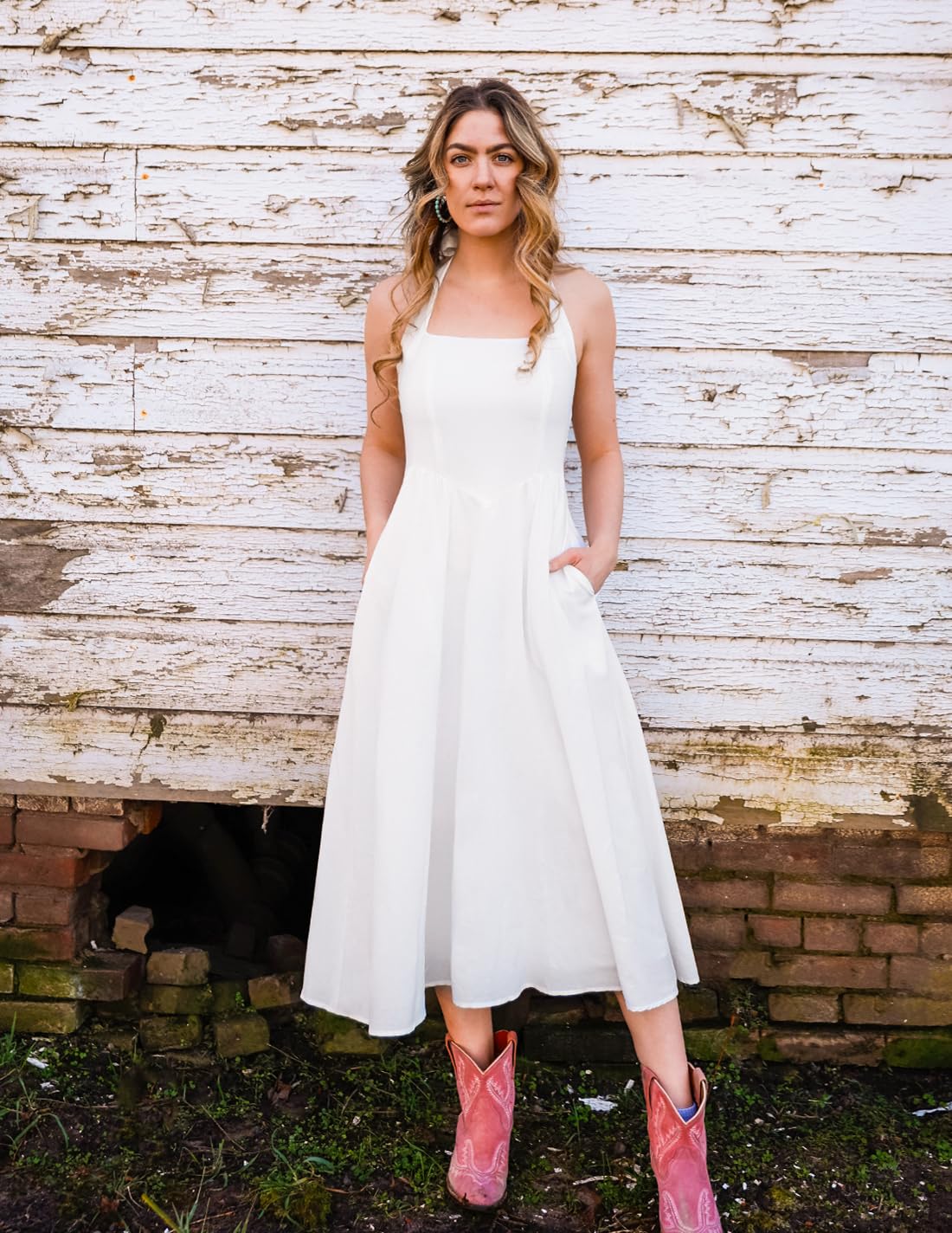 Foto 5 | Vestido Zesica Summer Halter Halter Midi 2025 Swing Beach - Venta Internacional.