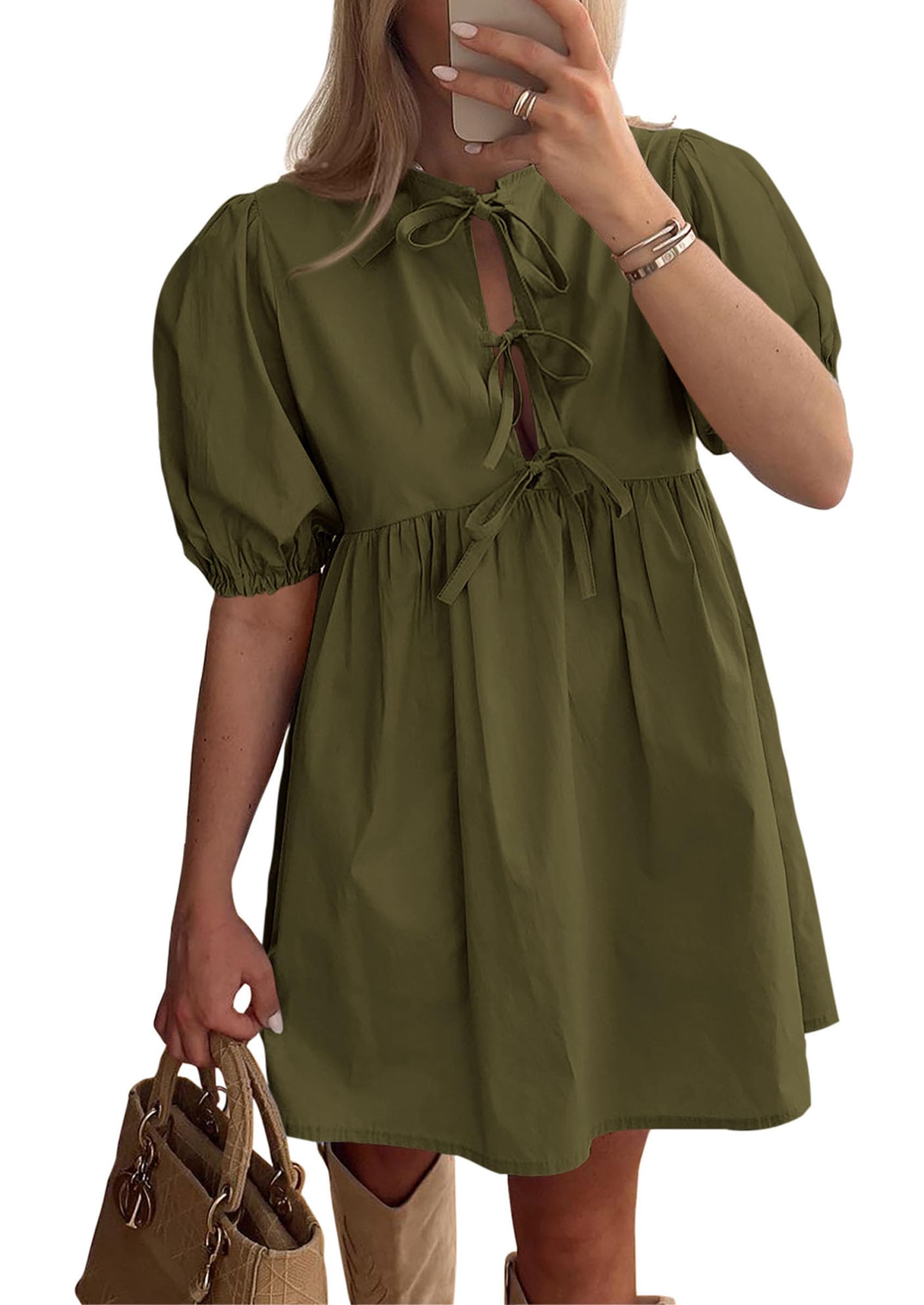 Foto 1 | Vestido Prettygarden Para Mujer, Verano 2025, Manga Corta, Línea A - Venta Internacional.