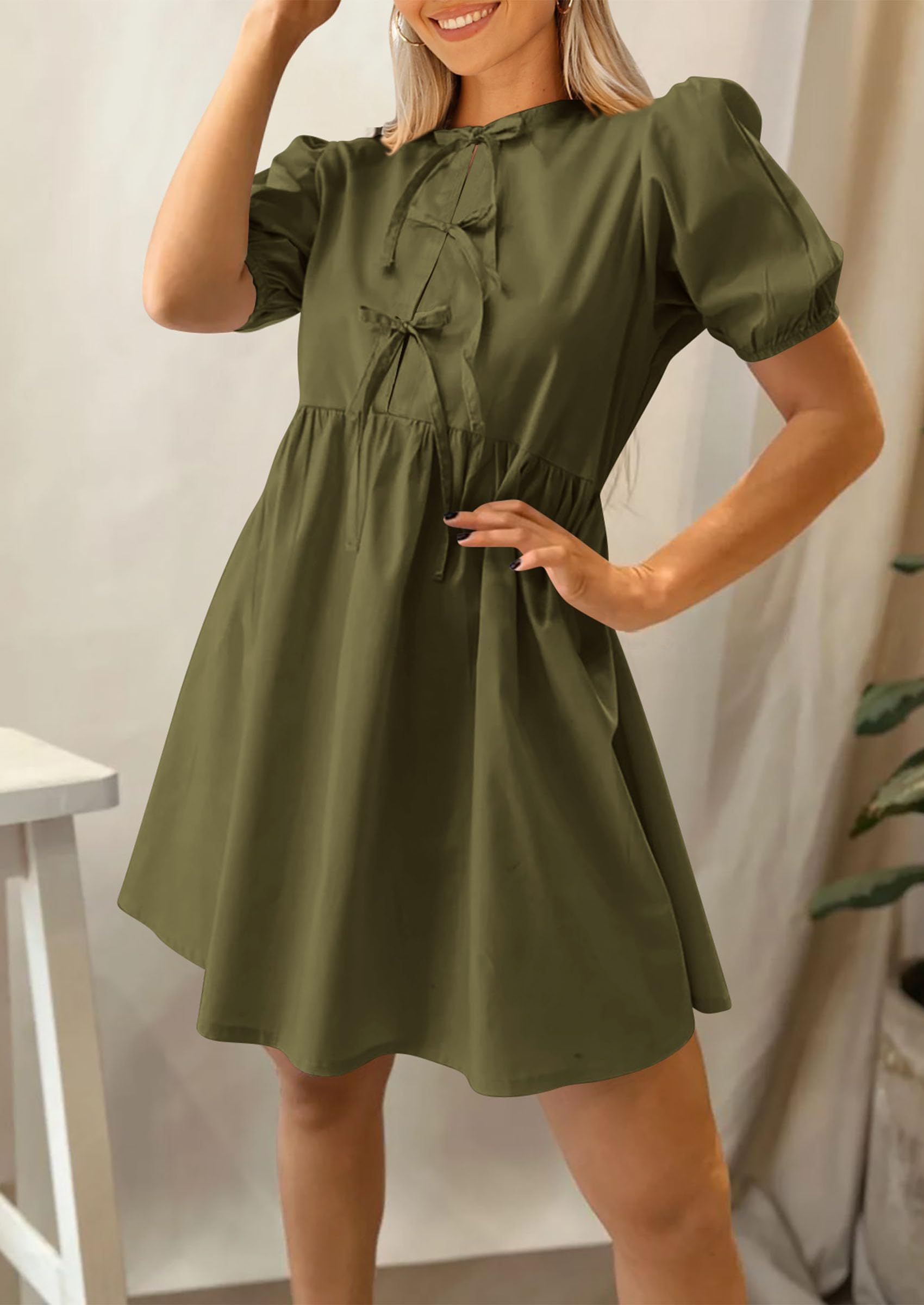 Foto 5 | Vestido Prettygarden Para Mujer, Verano 2025, Manga Corta, Línea A - Venta Internacional.