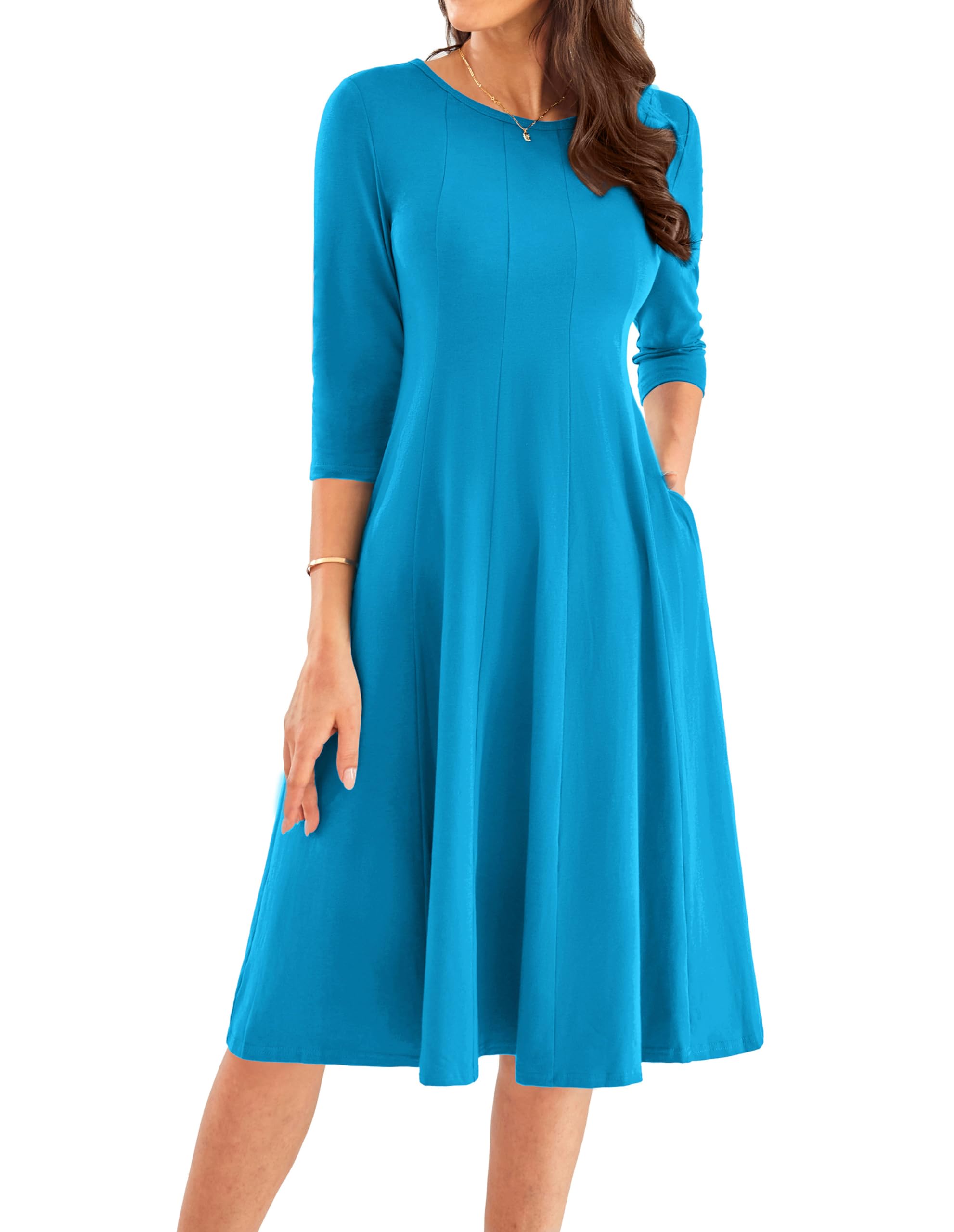 Vestido Grace Karin 2025 Primavera-verano Línea A Manga 3/4 Azul Xl - Venta Internacional.