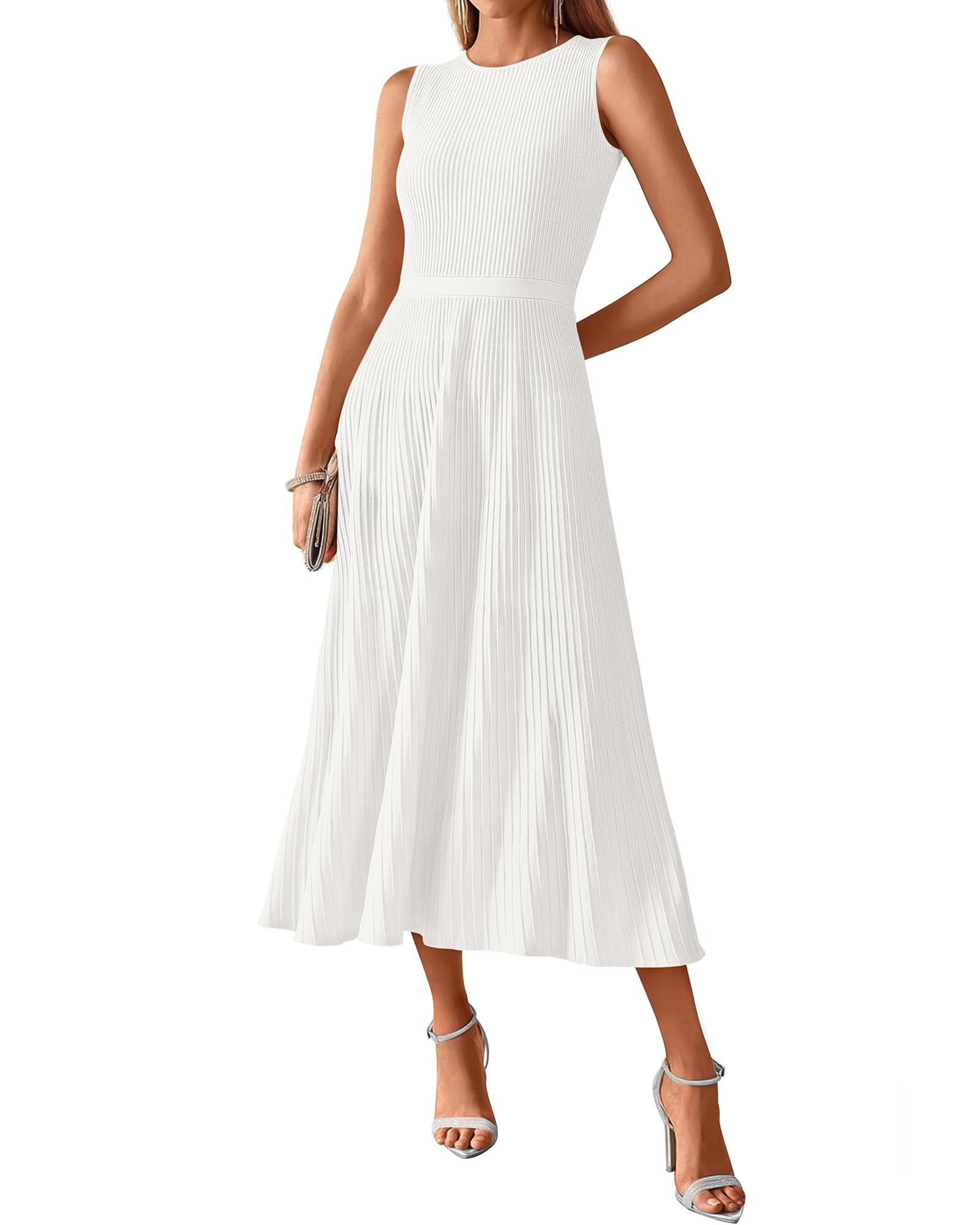 Vestido Sin Mangas Midi Bodycon Btfbm De Punto Acanalado De Verano Sin Mangas - Venta Internacional.