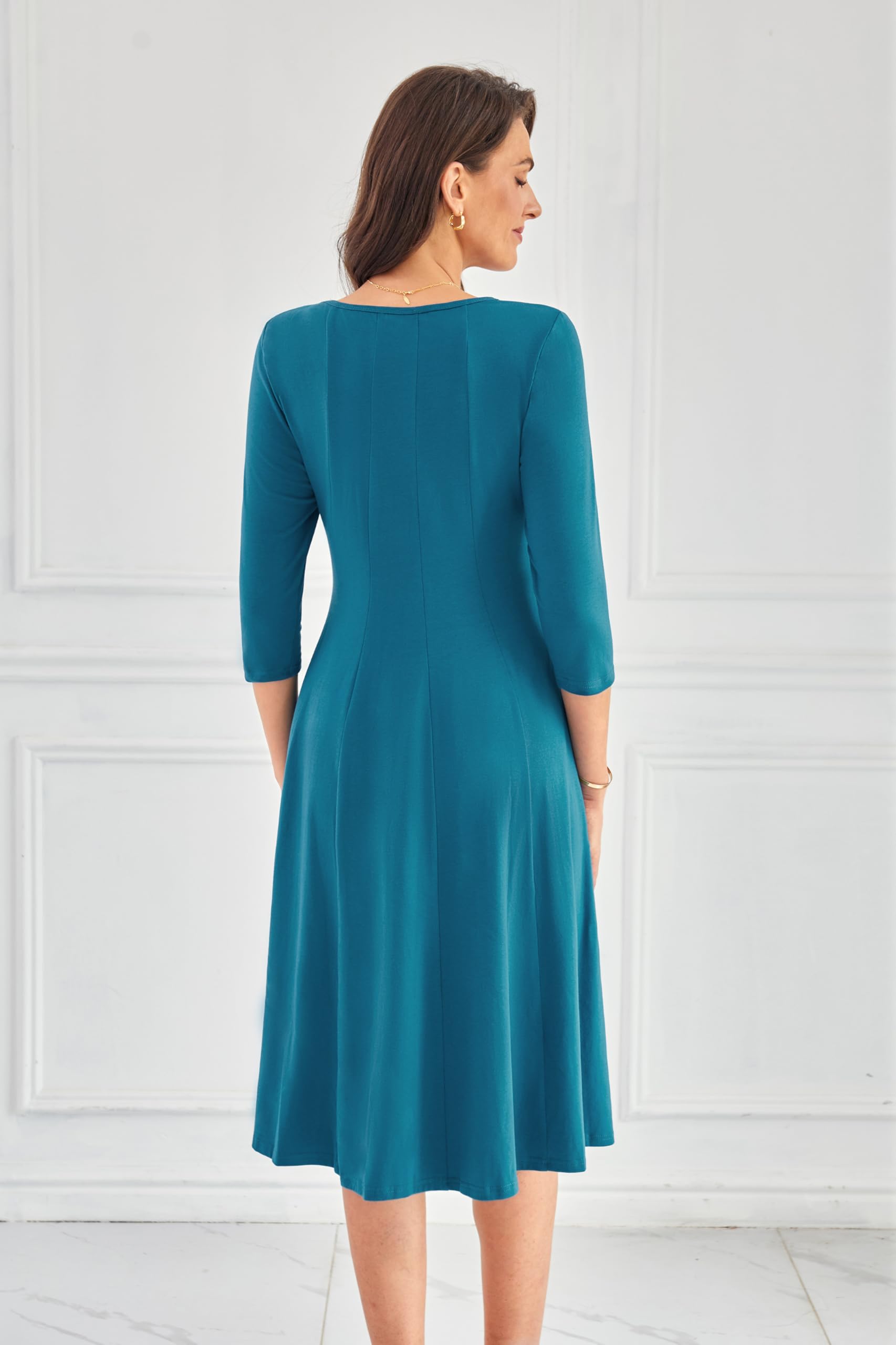 Foto 4 | Vestido Grace Karin 2025, Primavera, Manga 3/4, Fluido, Línea A, S, Pavo Real - Venta Internacional.