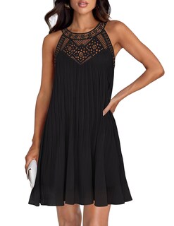Foto 1 | Vestido Zesica Para Mujer, Verano 2025, De Chifón, Halter, Negro, Talla L - Venta Internacional.
