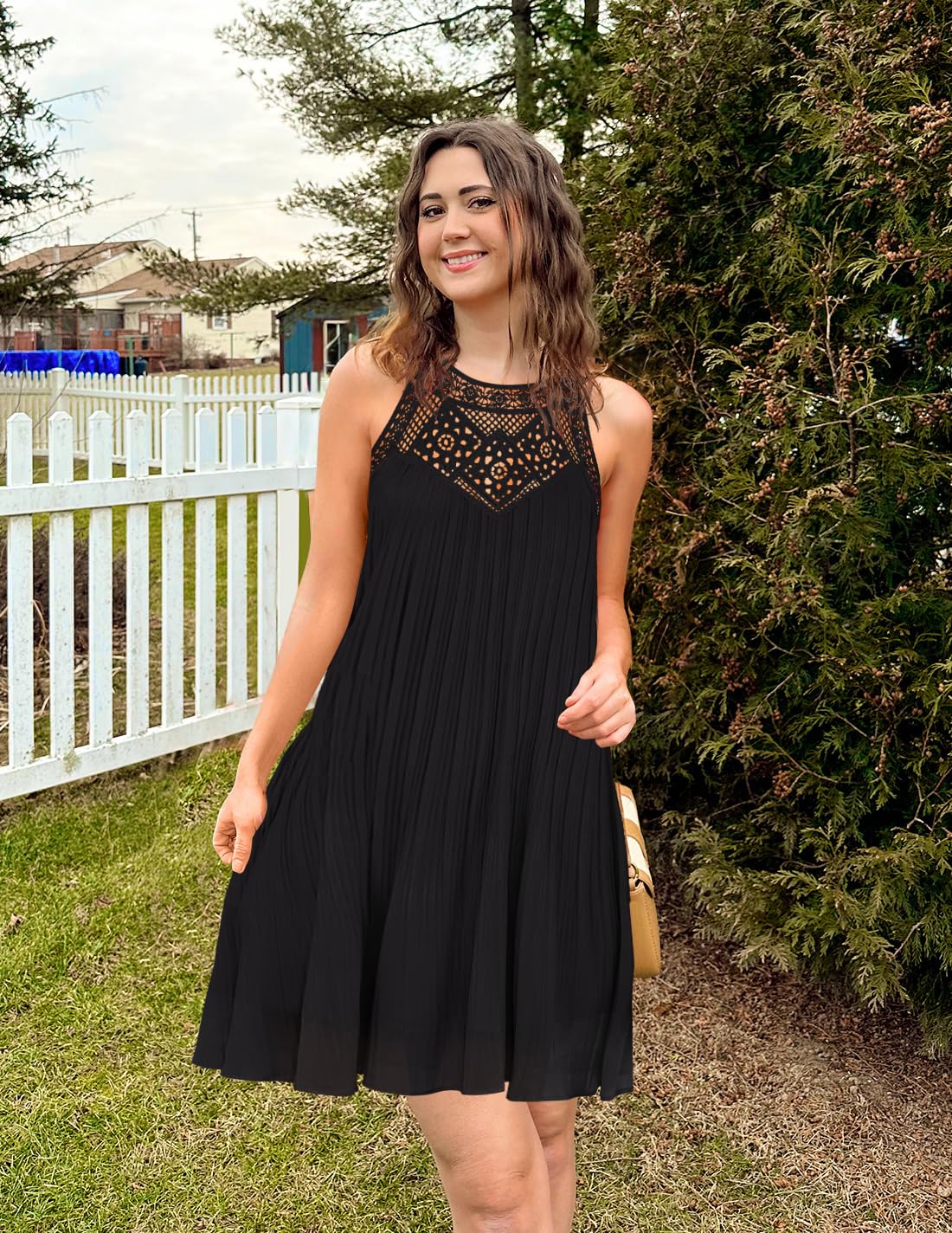 Foto 6 pulgar | Vestido Zesica Para Mujer, Verano 2025, De Chifón, Halter, Negro, Talla L - Venta Internacional.