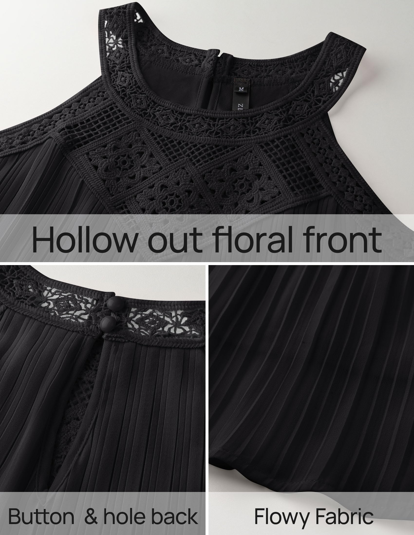 Foto 7 pulgar | Vestido Zesica Para Mujer, Verano 2025, De Chifón, Halter, Negro, Talla L - Venta Internacional.