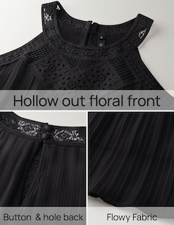 Foto 6 | Vestido Zesica Para Mujer, Verano 2025, De Chifón, Halter, Negro, Talla L - Venta Internacional.
