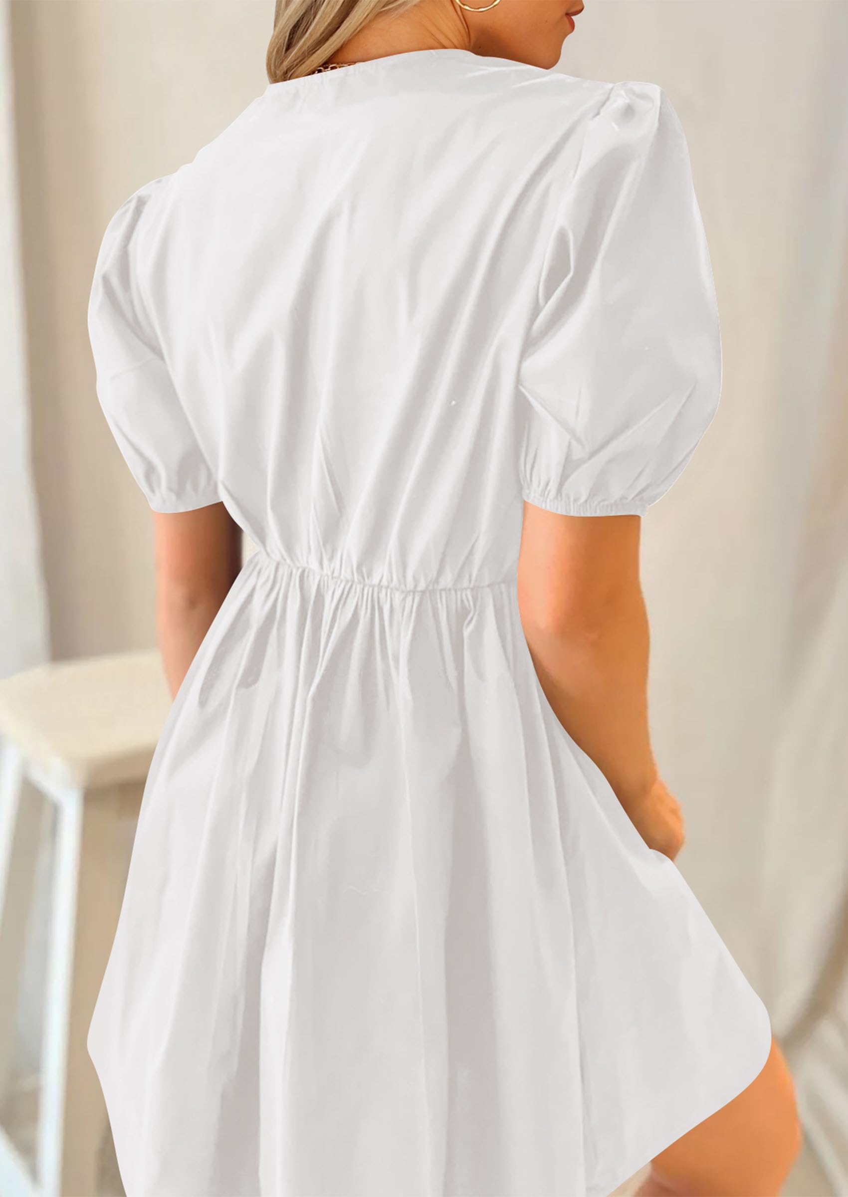 Foto 2 | Vestido Prettygarden Para Mujer, De Verano, Con Forma De A, Pajarita Blanca, Talla Xl - Venta Internacional.