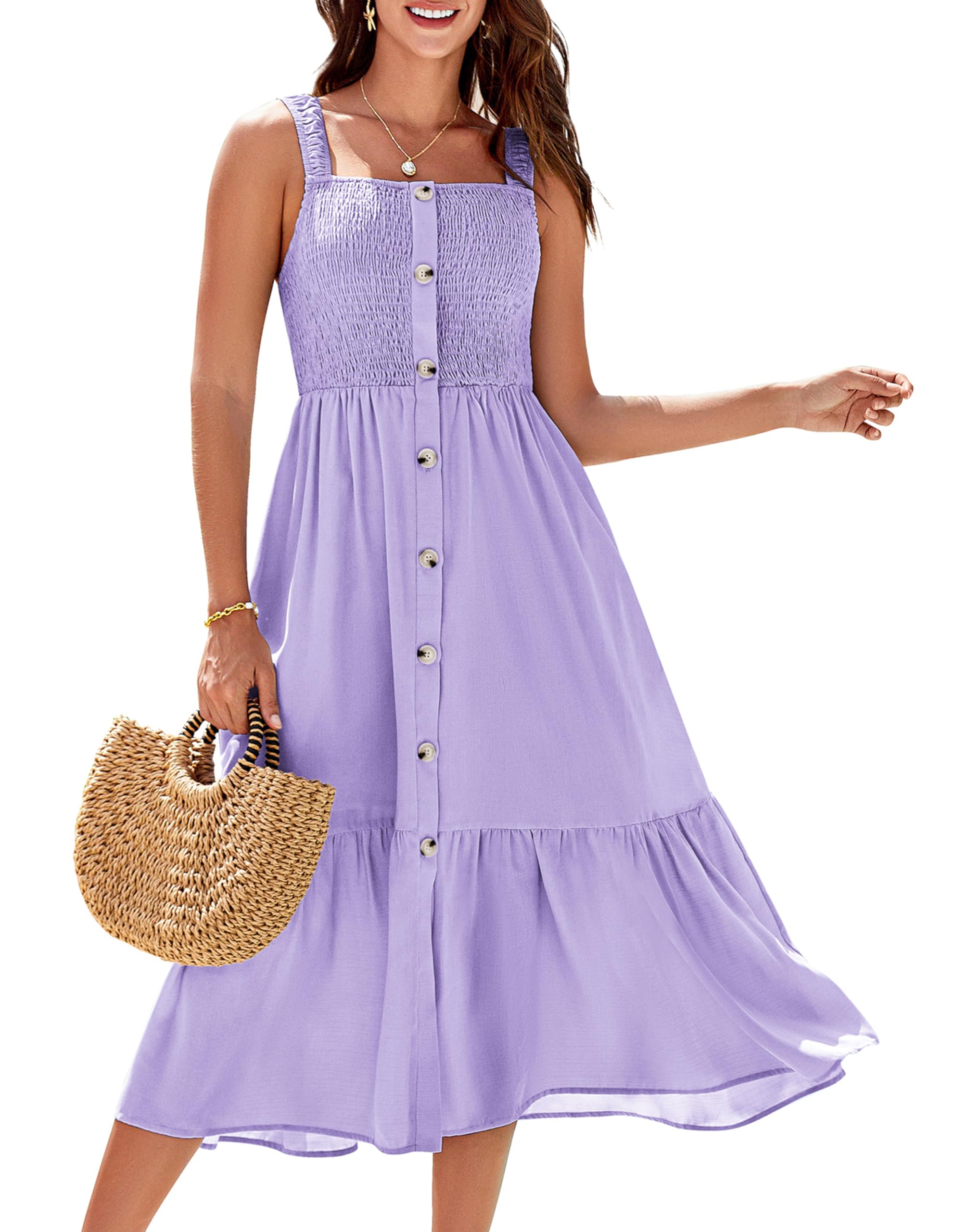 Vestido Grace Karin Lavender Para Mujer Con Tirantes Finos Y Volantes - Venta Internacional.