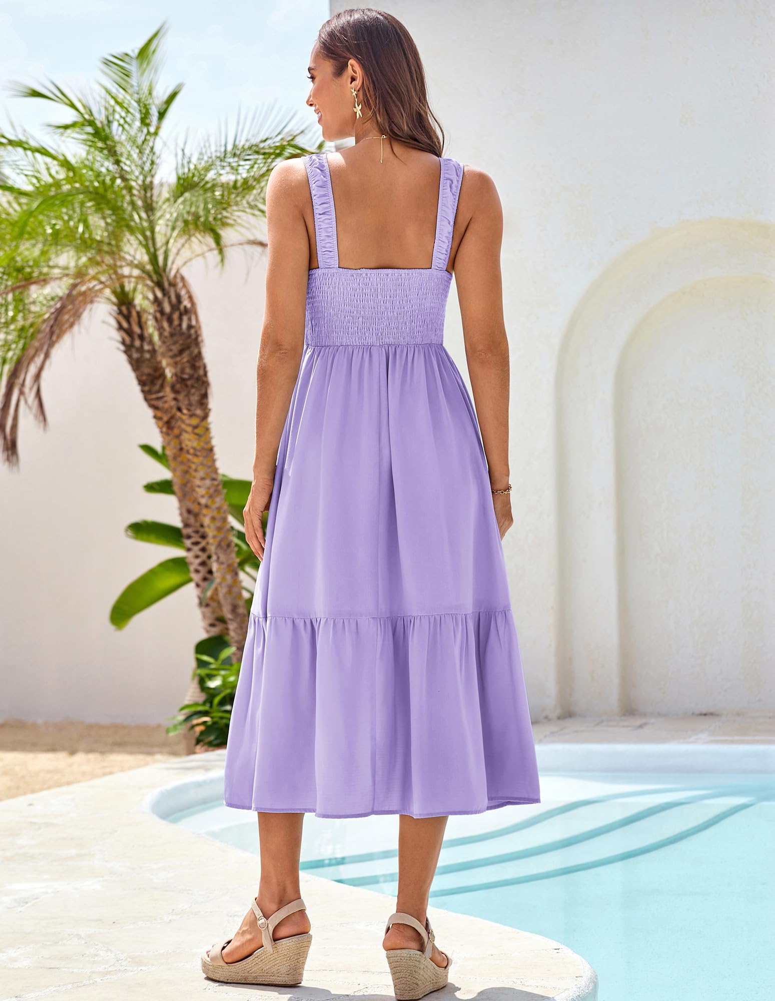 Foto 6 pulgar | Vestido Grace Karin Lavender Para Mujer Con Tirantes Finos Y Volantes - Venta Internacional.