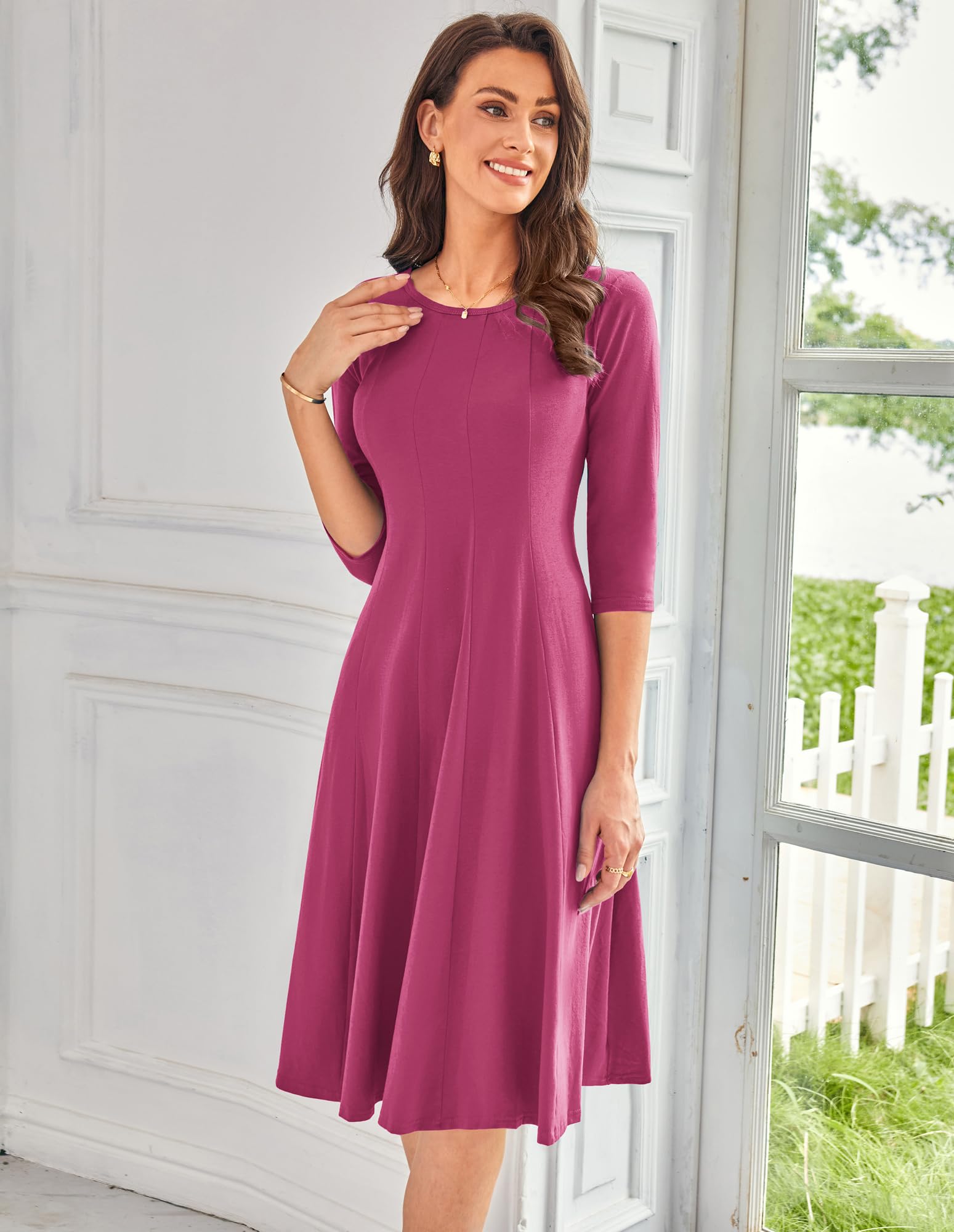Foto 3 pulgar | Vestido Casual Grace Karin 2025 Primavera-verano Con Cuello Redondo M Rose - Venta Internacional.