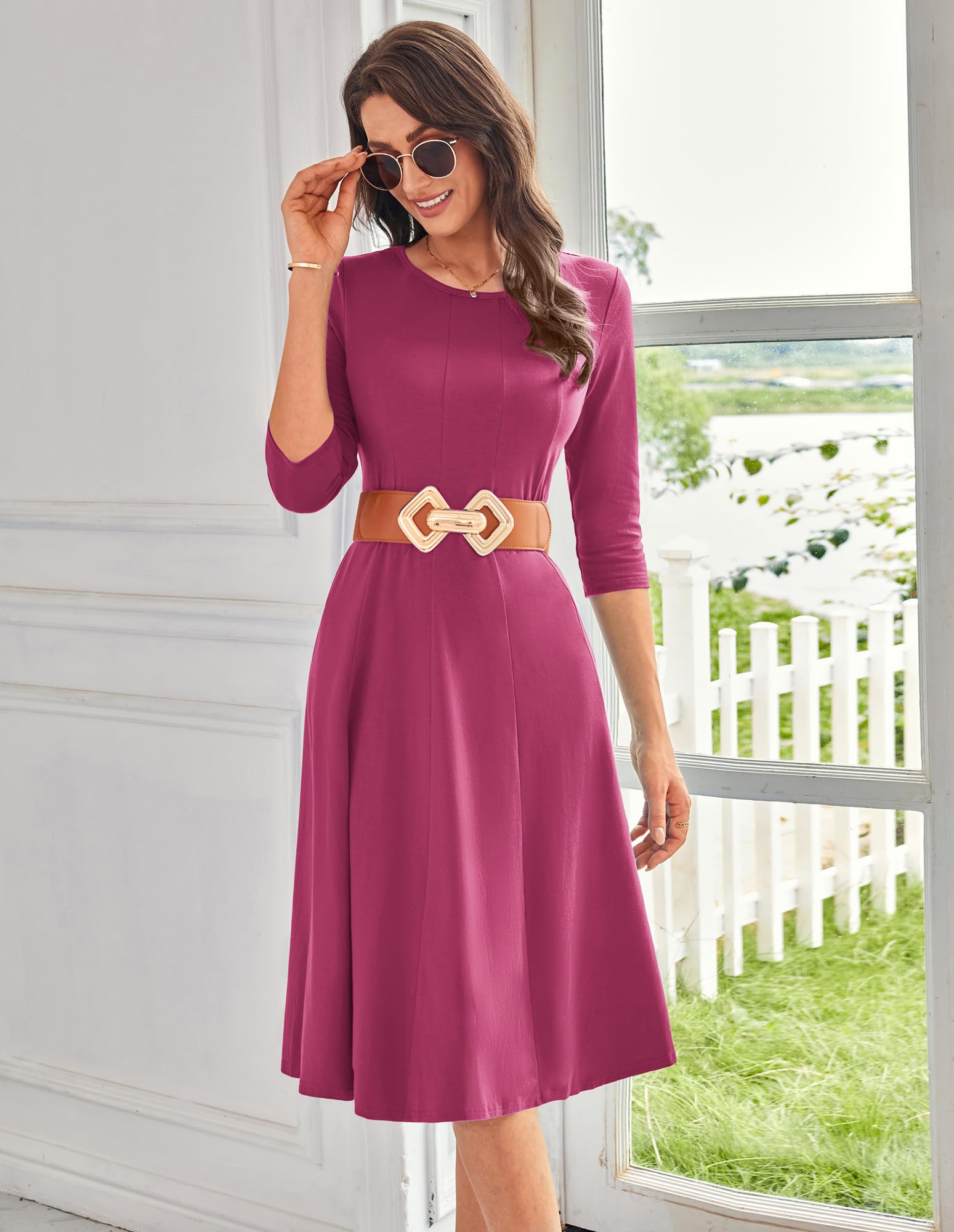 Foto 4 pulgar | Vestido Casual Grace Karin 2025 Primavera-verano Con Cuello Redondo M Rose - Venta Internacional.