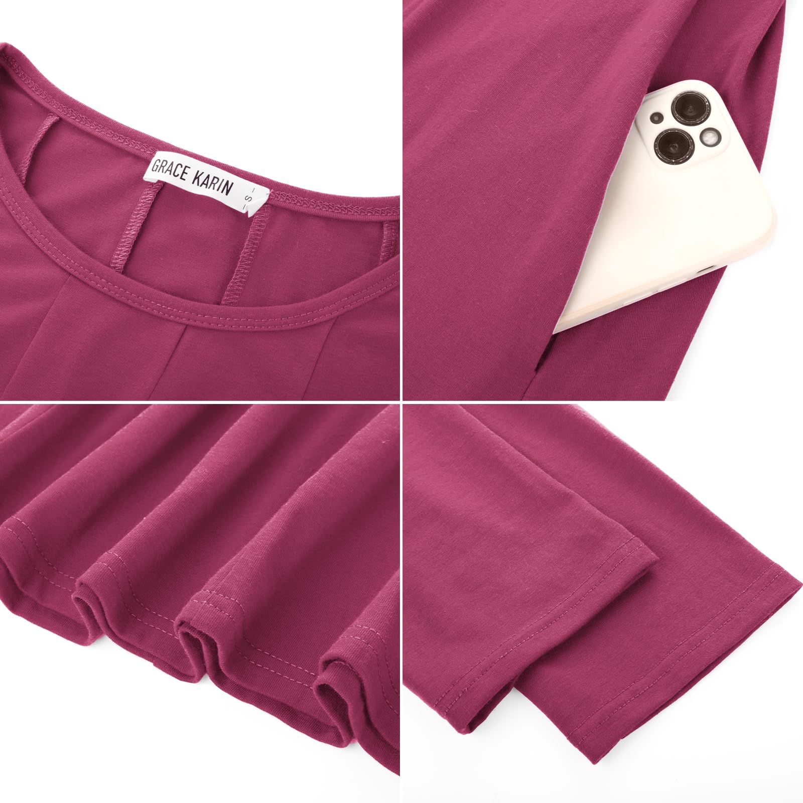Foto 6 pulgar | Vestido Casual Grace Karin 2025 Primavera-verano Con Cuello Redondo M Rose - Venta Internacional.