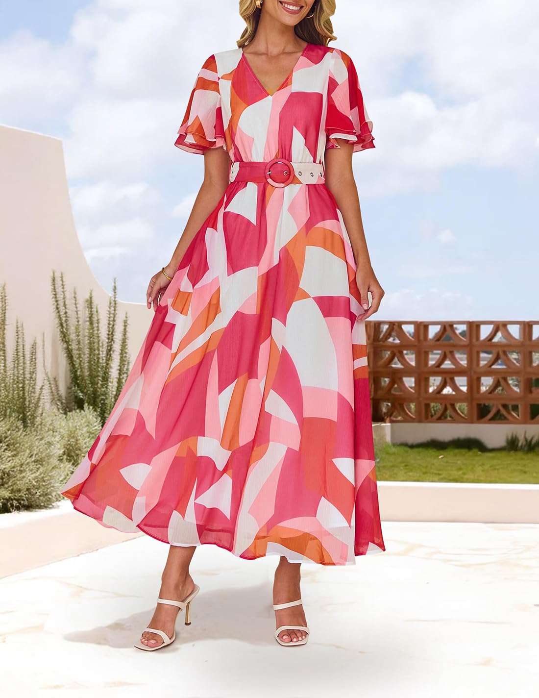 Foto 4 pulgar | Vestido Largo Zesica 2025 Con Estampado Floral Casual De Verano Para Mujer - Venta Internacional.