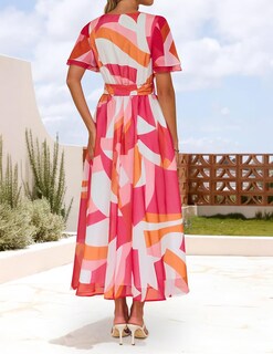 Foto 4 | Vestido Largo Zesica 2025 Con Estampado Floral Casual De Verano Para Mujer - Venta Internacional.