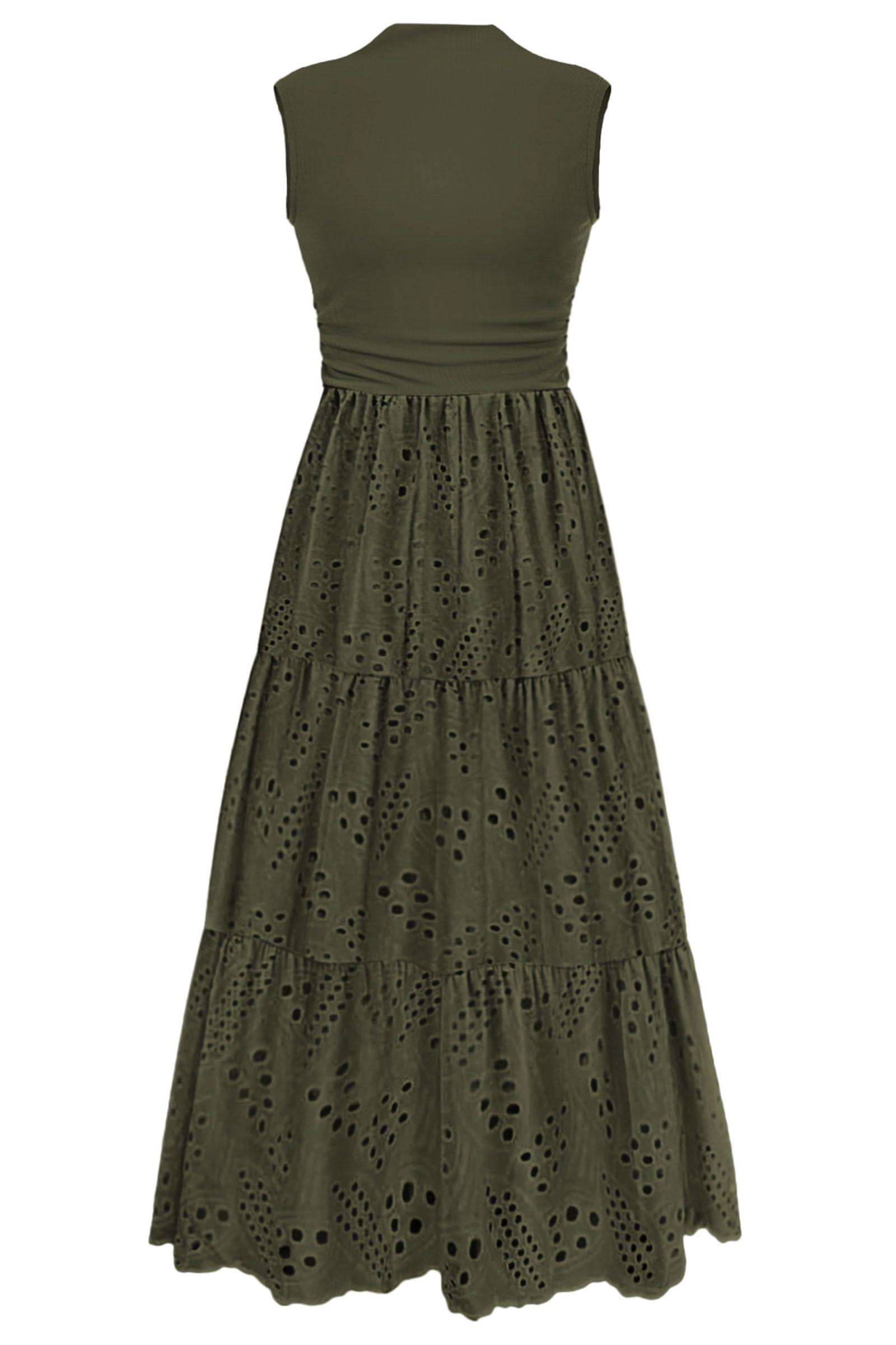 Vestido De Verano Prettygarden 2025, Camiseta Sin Mangas Con Ojales, Maxi Con Bolsillos - Venta Internacional.