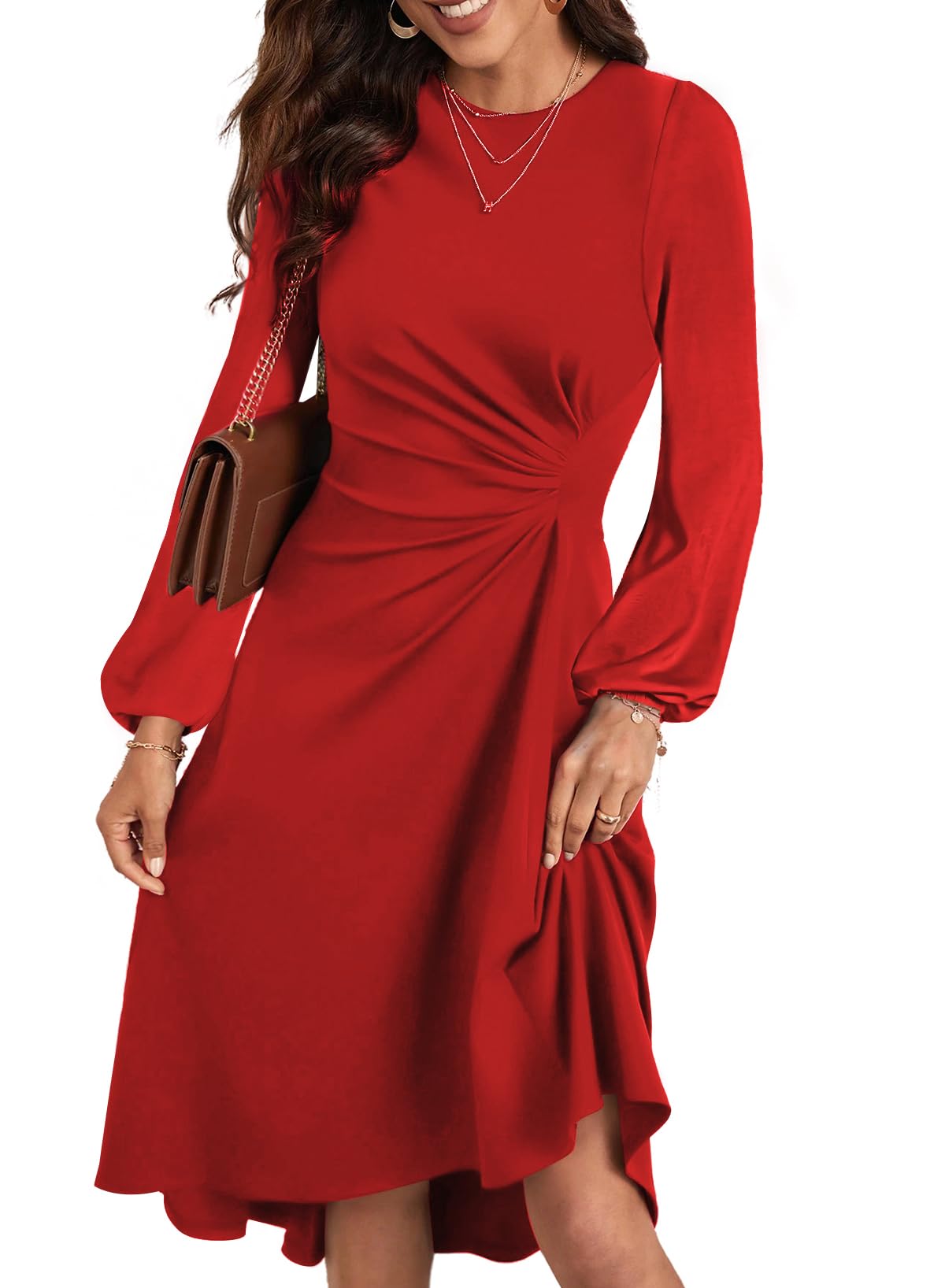 Foto 2 pulgar | Vestido Formal Happy Sailed Elegant A Line High Low Red Women - Venta Internacional.