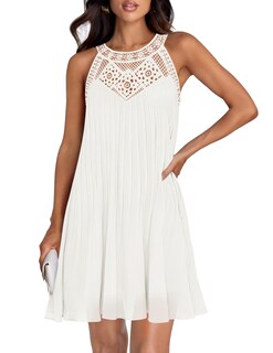 Foto 1 | Vestido Zesica Halter De Chifón De Verano 2025 Para Mujer, Blanco - Venta Internacional.