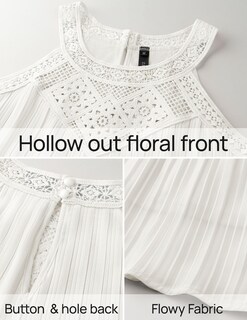 Foto 6 | Vestido Zesica Halter De Chifón De Verano 2025 Para Mujer, Blanco - Venta Internacional.