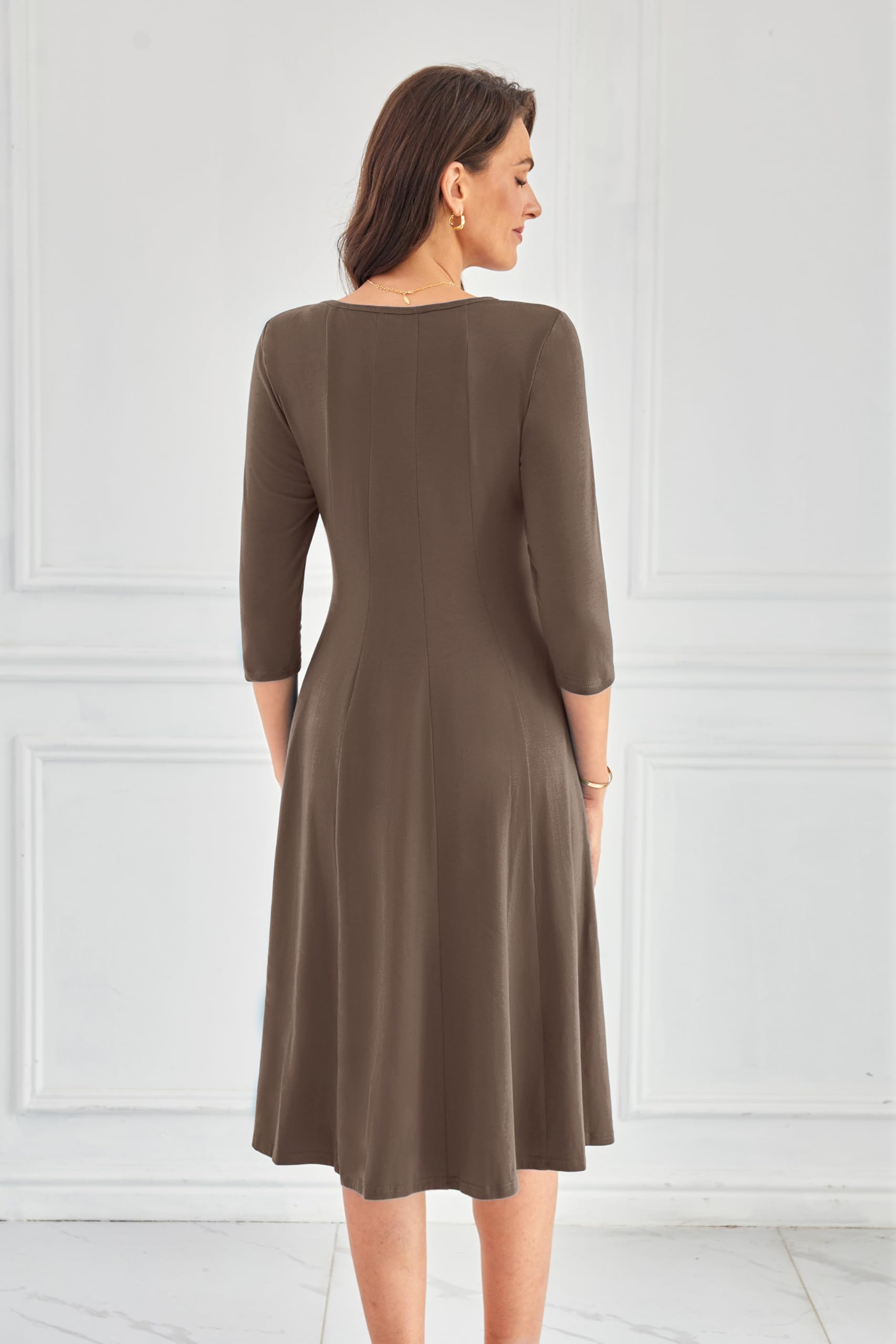 Foto 5 pulgar | Vestido Grace Karin Vestido Midi Casual Con Bolsillo Y Manga 3/4 En Forma De A - Venta Internacional.