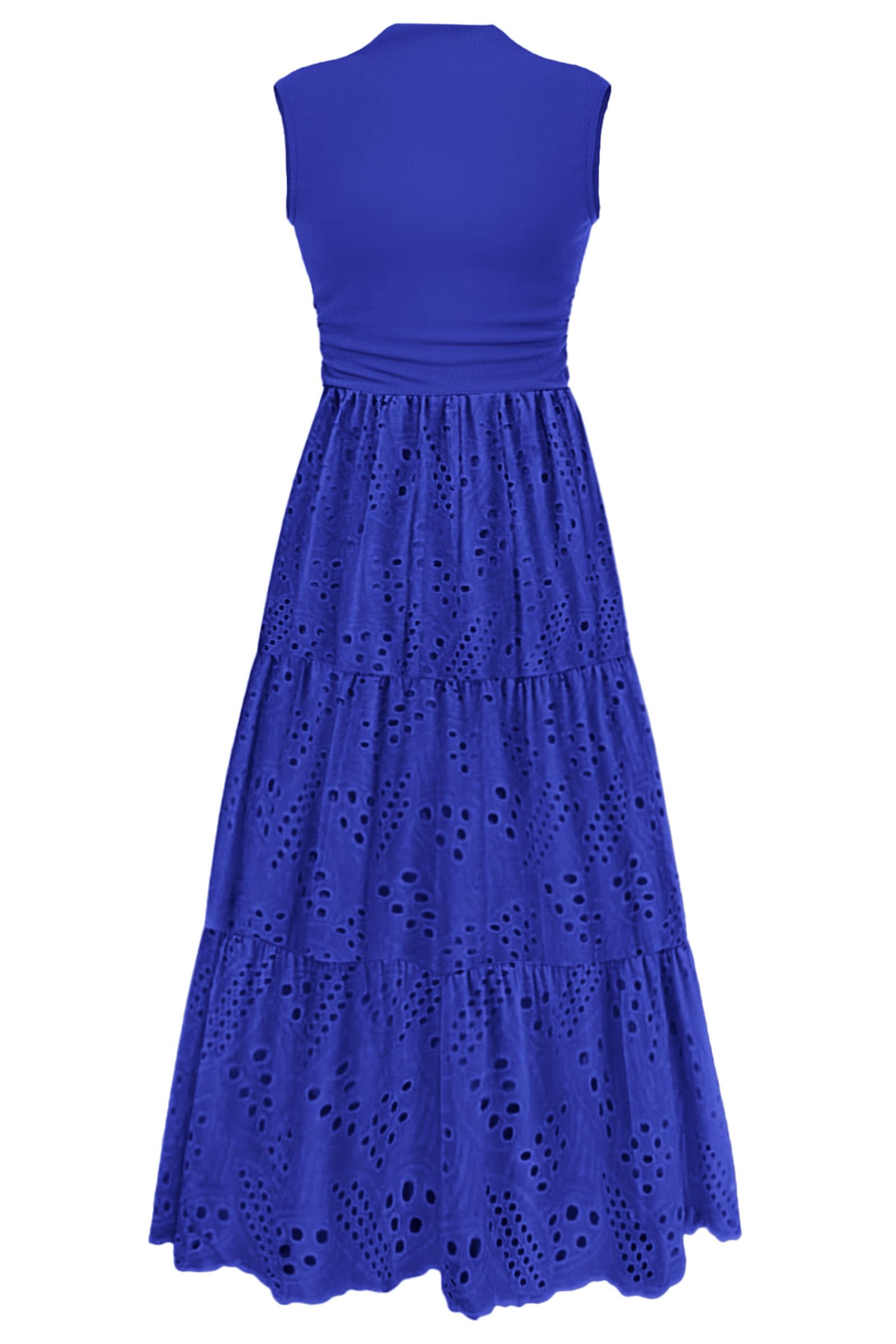 Foto 2 pulgar | Vestido De Verano Prettygarden 2025, Camiseta Sin Mangas Con Ojales, Maxi Con Bolsillos - Venta Internacional.