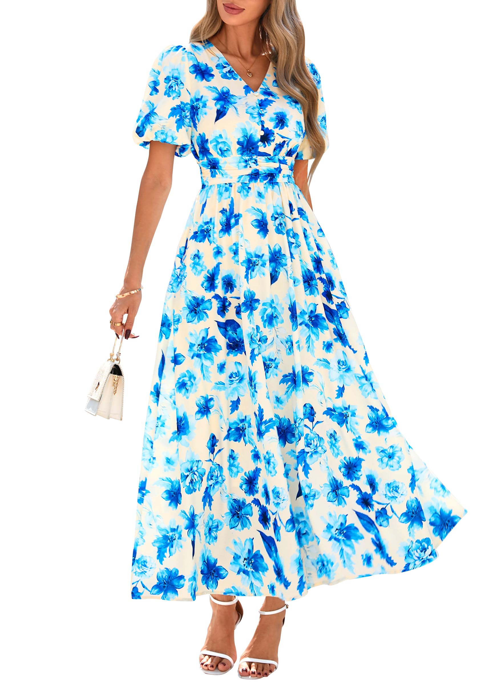 Vestido Largo Prettygarden Para Mujer, Verano 2025, Estampado Floral - Venta Internacional.
