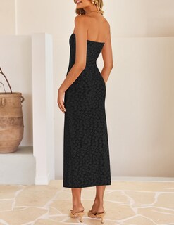 Foto 4 | Vestido Zesica Para Mujer 2025, Estilo Bohemio, Floral, Ajustado, Negro - Venta Internacional.