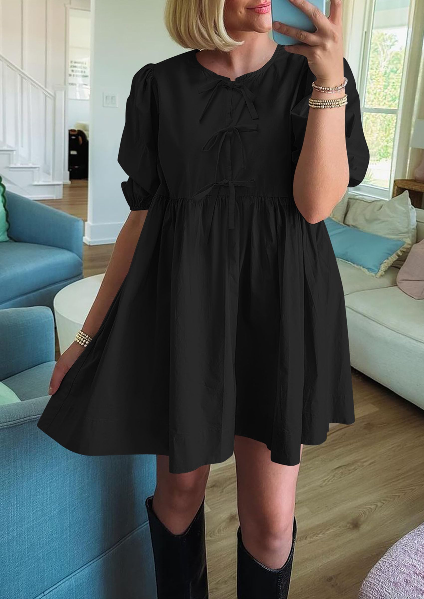 Foto 5 pulgar | Vestido Prettygarden Para Mujer, Verano 2025, Manga Corta, Línea A - Venta Internacional.