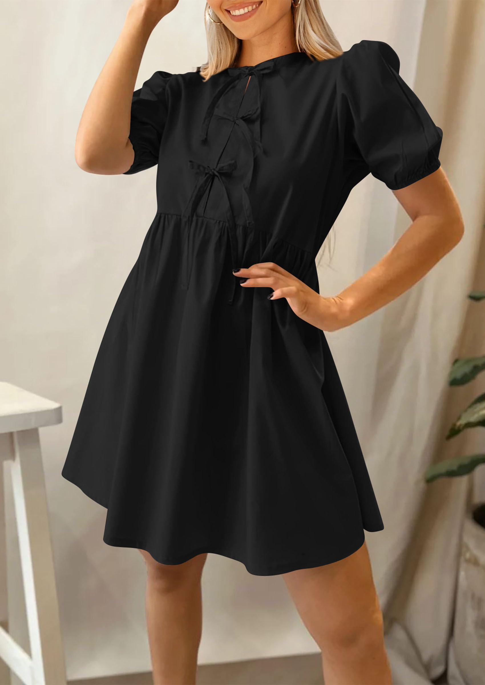 Foto 6 pulgar | Vestido Prettygarden Para Mujer, Verano 2025, Manga Corta, Línea A - Venta Internacional.