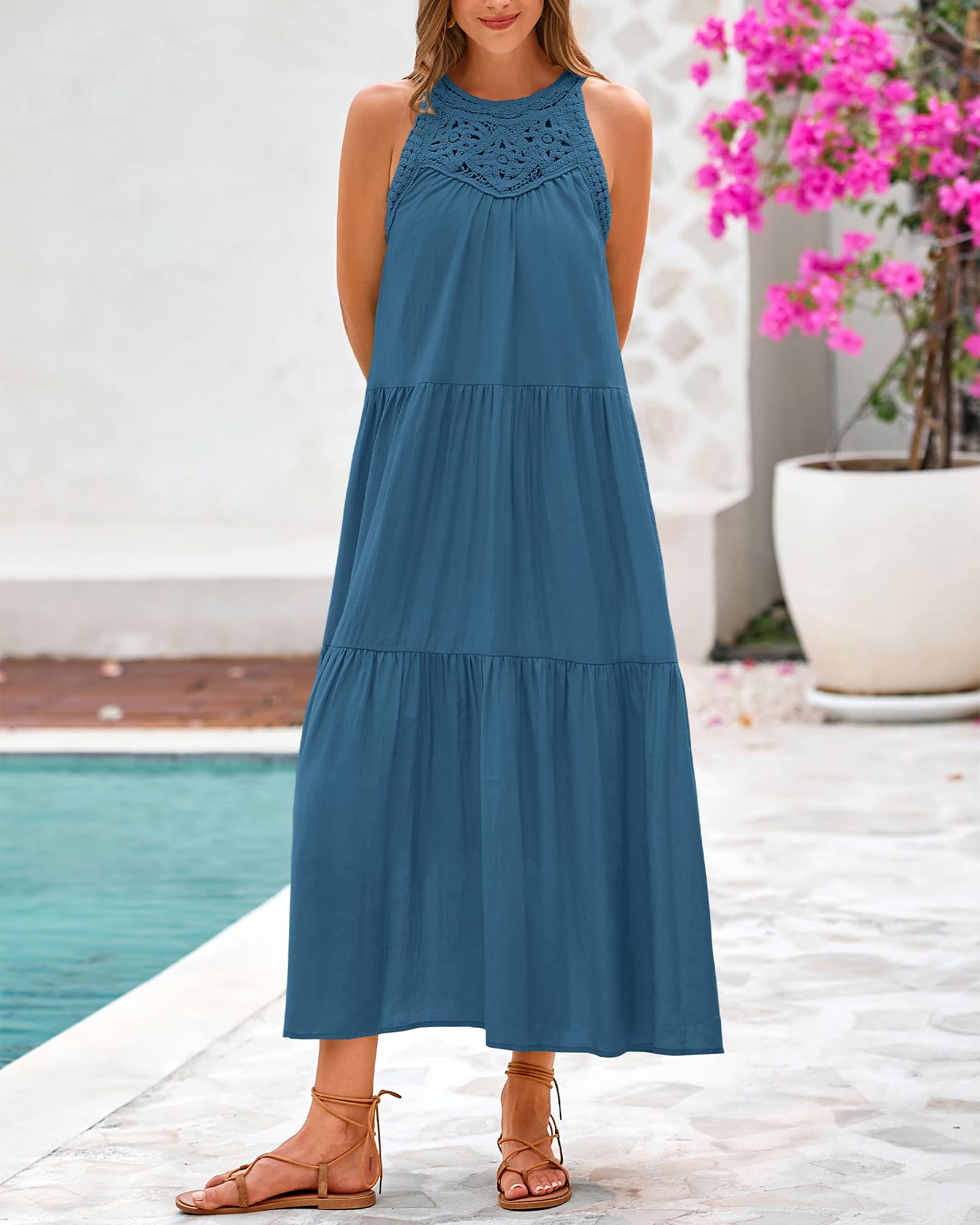 Foto 5 pulgar | Vestido Btfbm, Vestido Largo Casual, Holgado, Holgado, De Verano, Halter, Para Mujer - Venta Internacional.