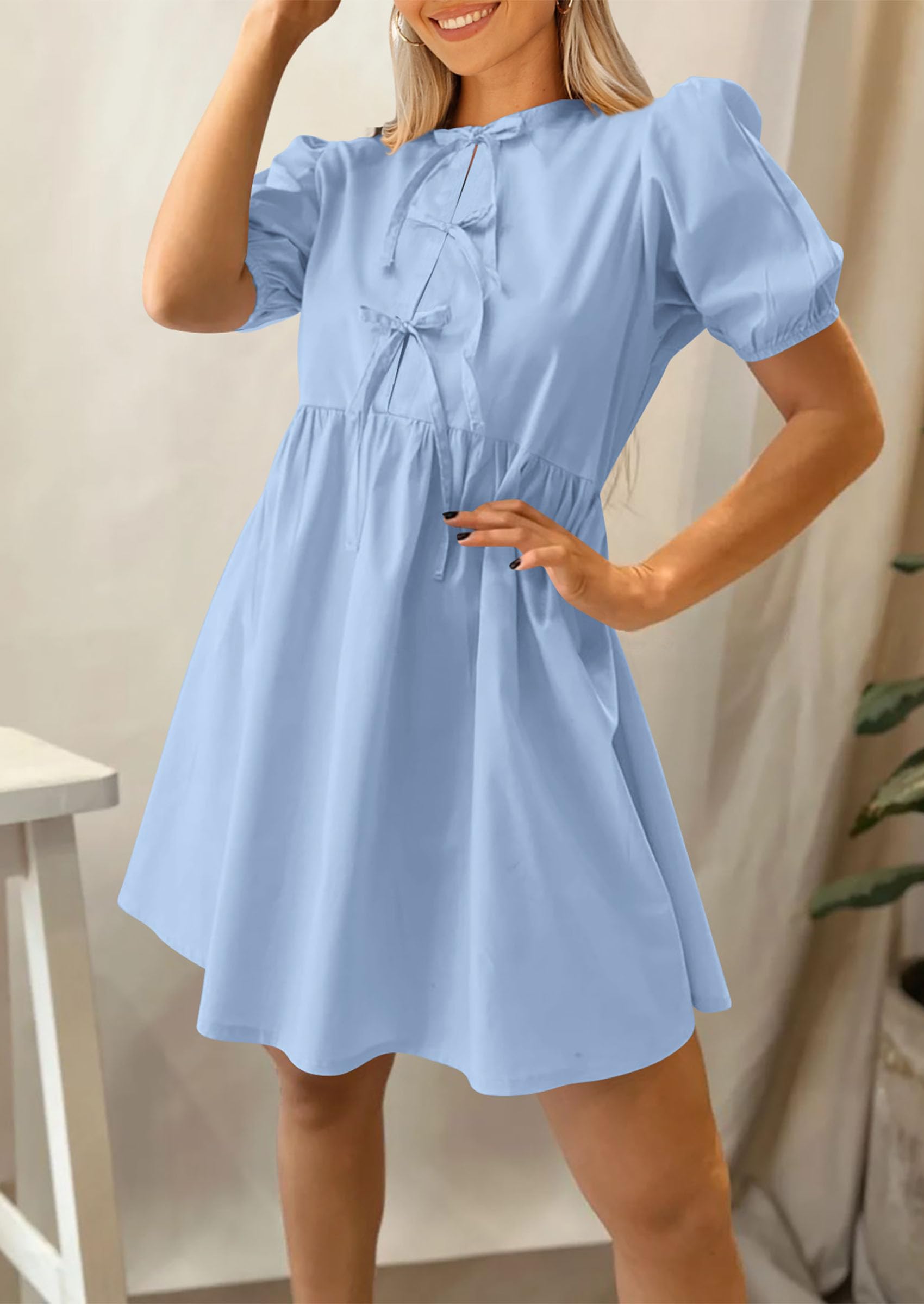 Foto 6 pulgar | Vestido Prettygarden Para Mujer, Verano 2025, Manga Corta, Línea A - Venta Internacional.