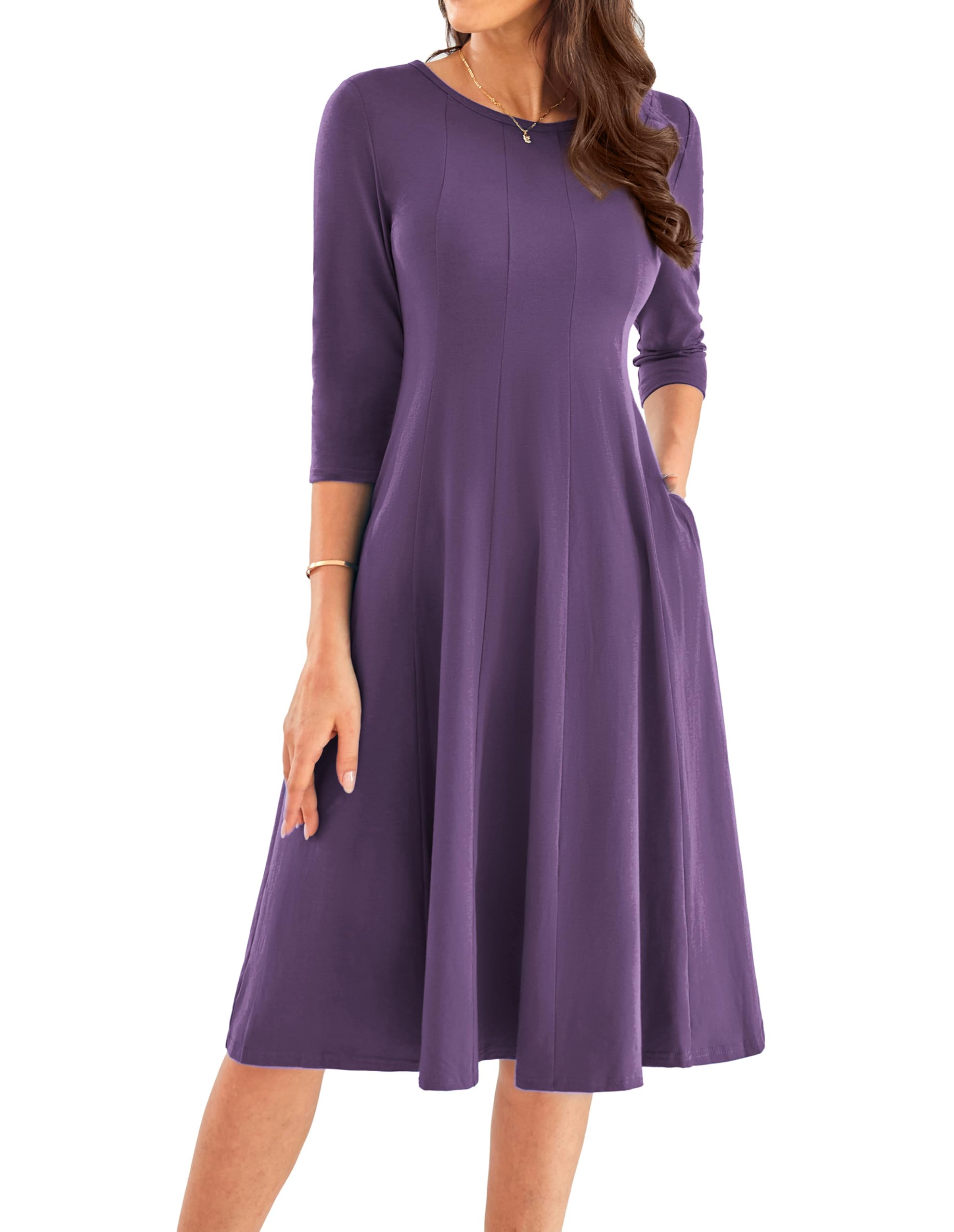 Foto 2 pulgar | Vestido Grace Karin Flowy Summer Para Mujer, Algodón, Color Morado, L - Venta Internacional.