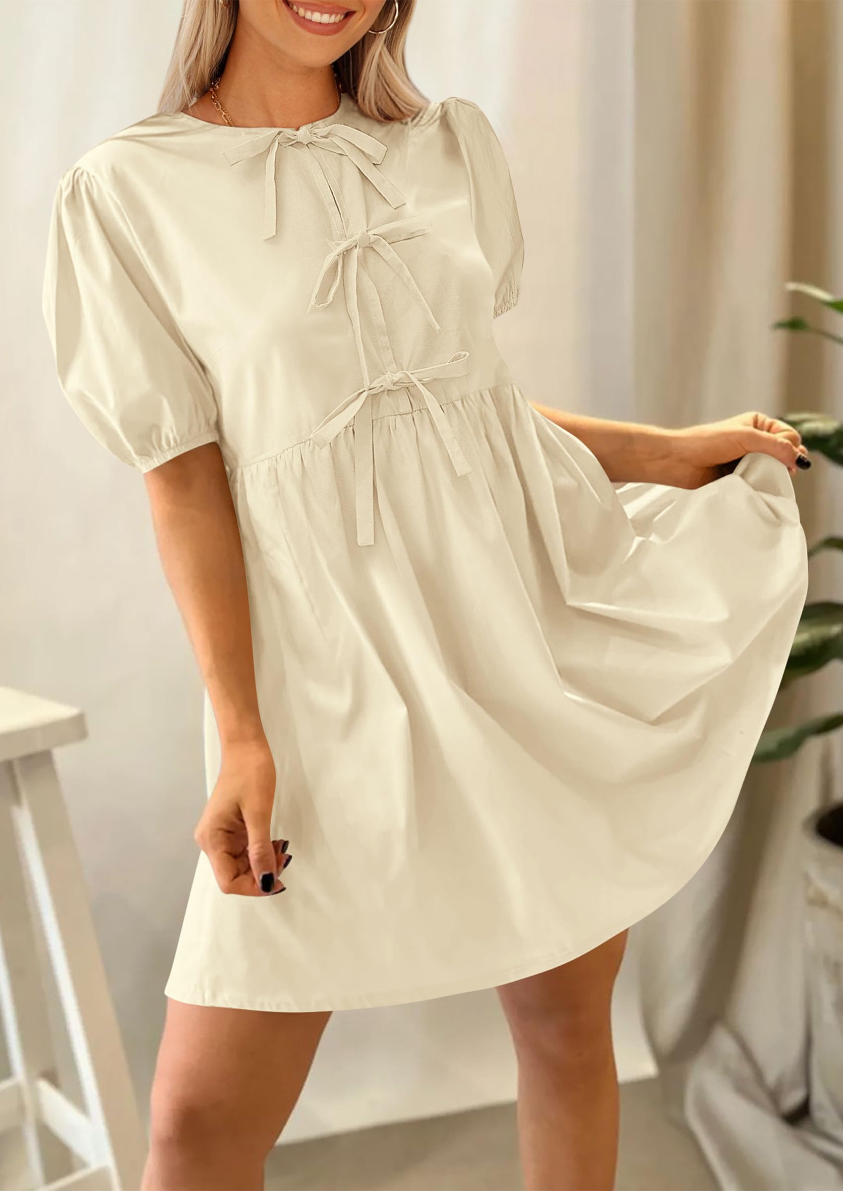 Foto 4 pulgar | Vestido Prettygarden 2025 Casual De Verano De Manga Corta Para Mujer - Venta Internacional.