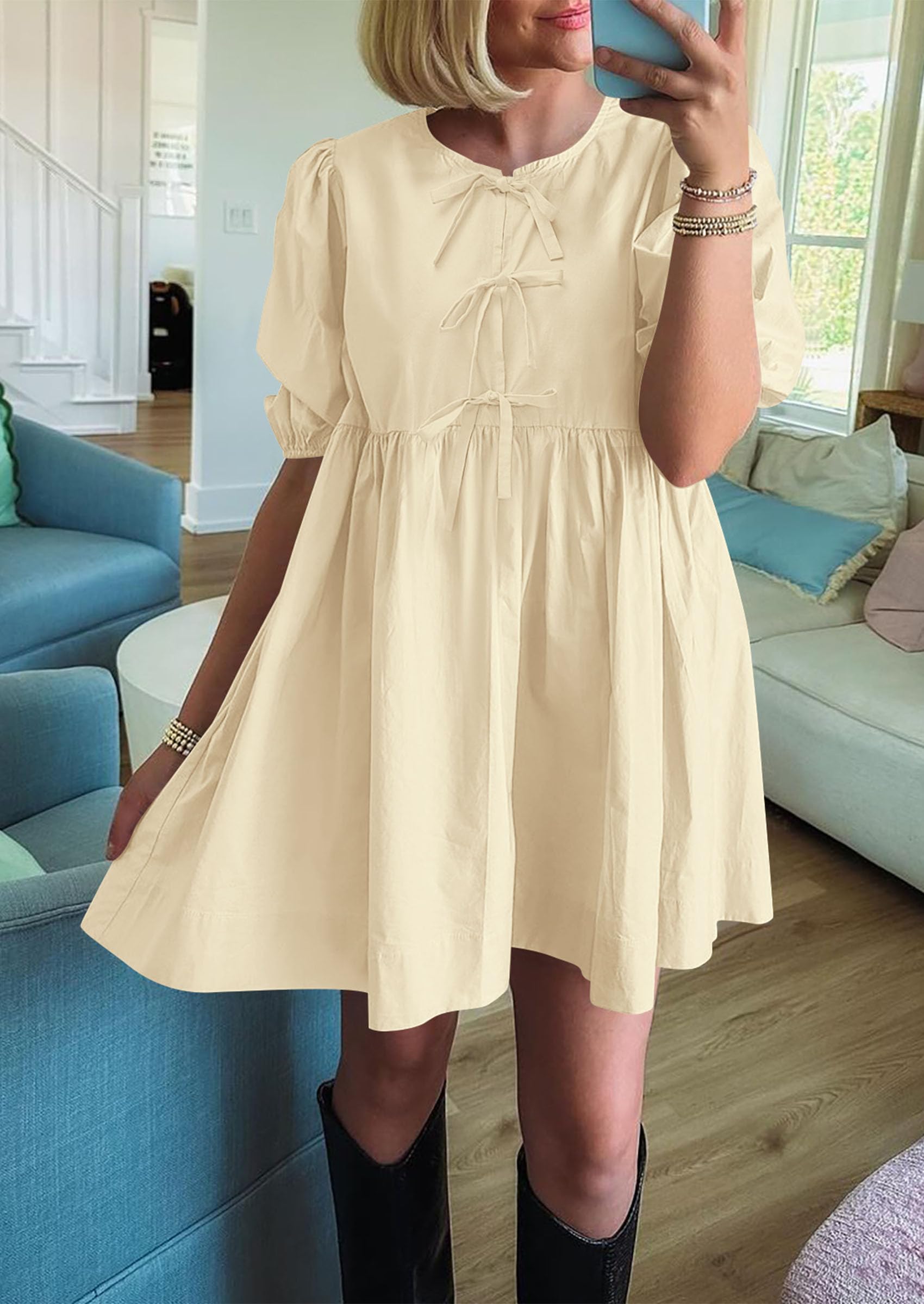 Foto 5 pulgar | Vestido Prettygarden 2025 Casual De Verano De Manga Corta Para Mujer - Venta Internacional.