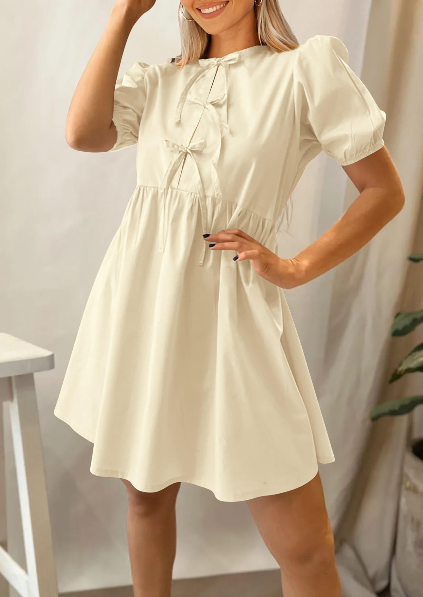 Foto 6 pulgar | Vestido Prettygarden 2025 Casual De Verano De Manga Corta Para Mujer - Venta Internacional.