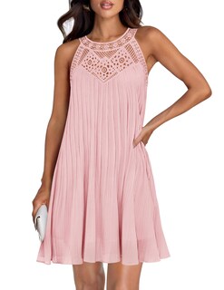 Foto 1 | Vestido Zesica Para Mujer, Verano 2025, De Chifón, Halter, Rosa, Talla L - Venta Internacional.