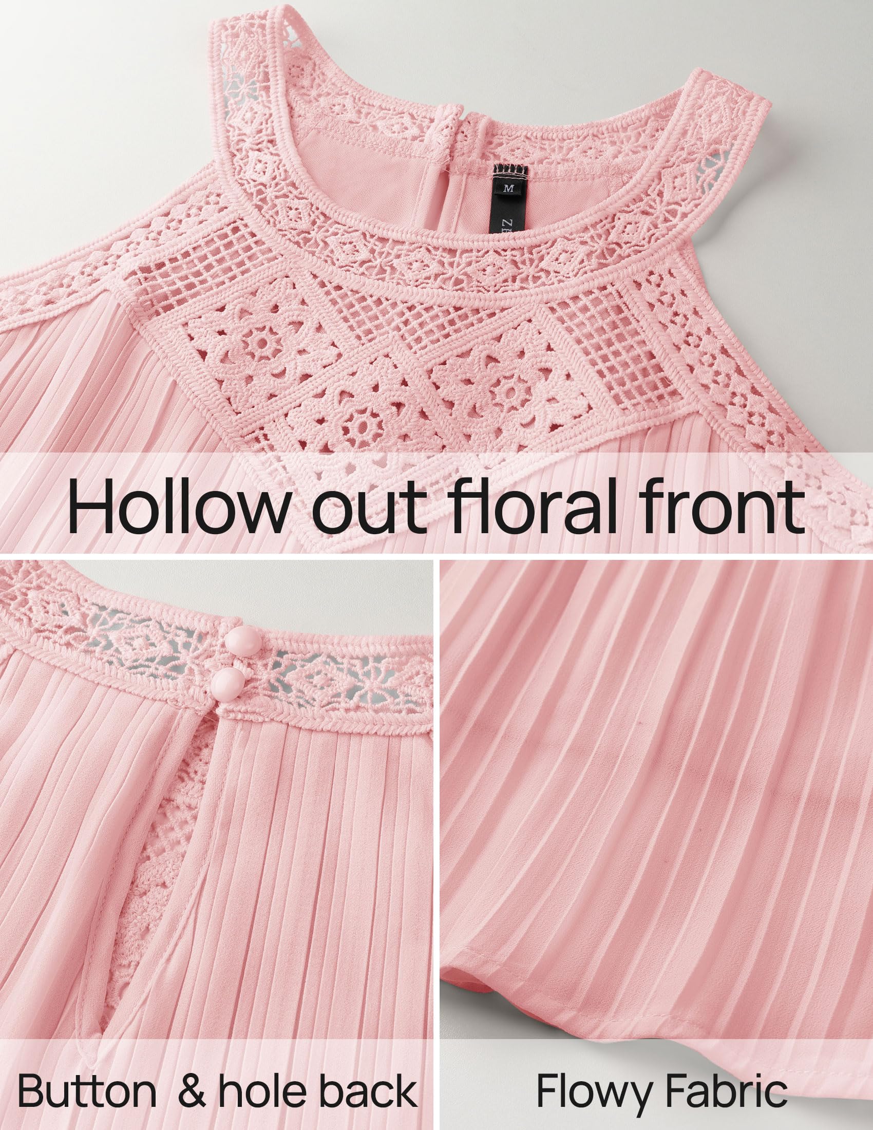 Foto 7 pulgar | Vestido Zesica Para Mujer, Verano 2025, De Chifón, Halter, Rosa, Talla L - Venta Internacional.