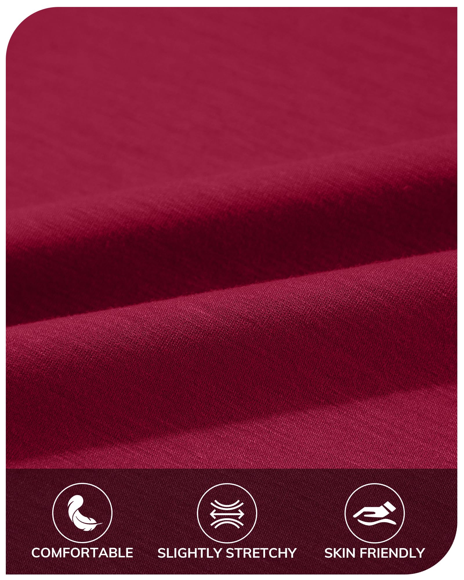 Foto 7 | Vestido Midi Happy Sailed, Manga Corta, Cuello Vuelto, Rojo Vino - Venta Internacional.