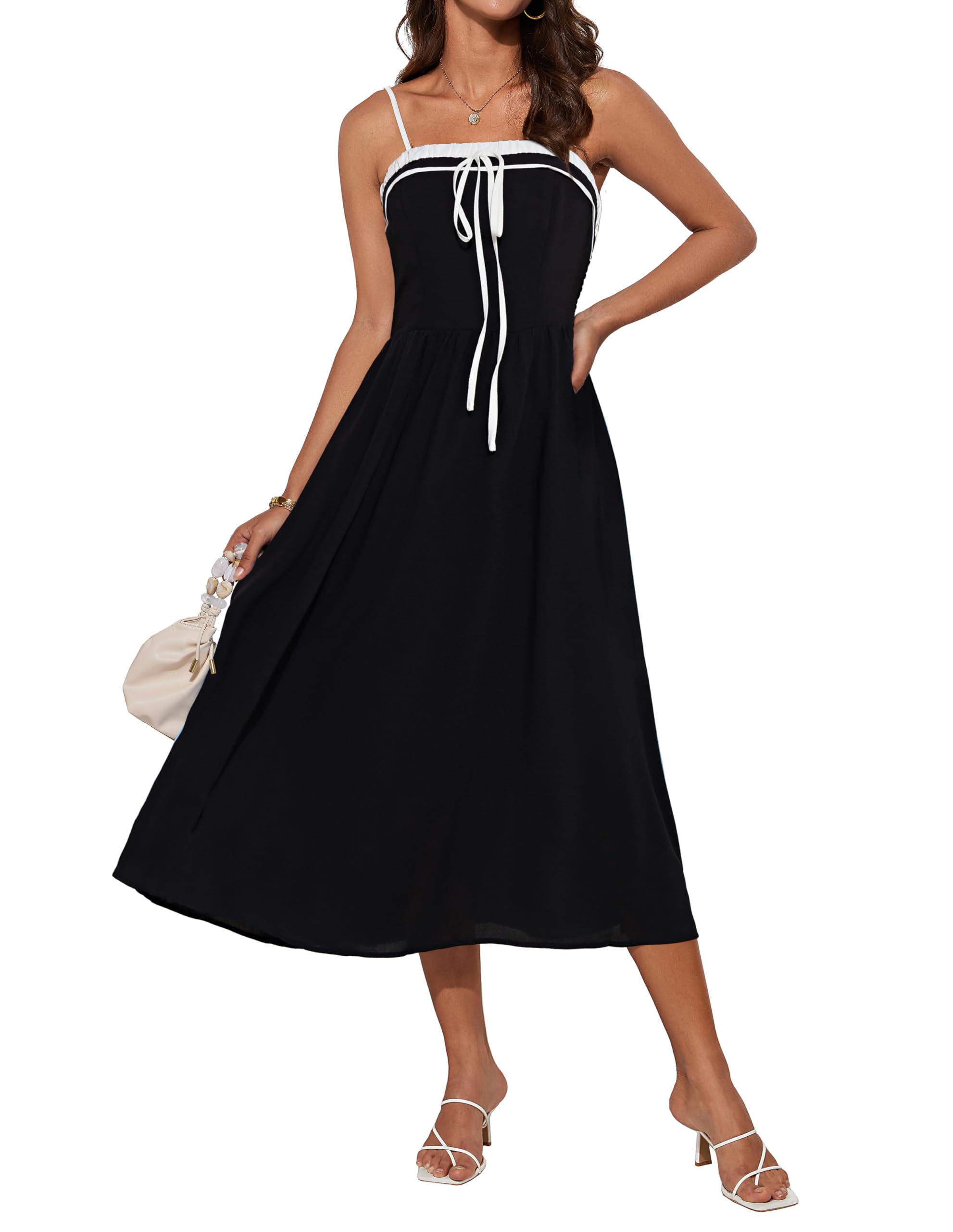 Foto 1 | Vestido Grace Karin De Verano Con Tirantes Finos En Forma De A, Negro, Xl, Mujer - Venta Internacional.