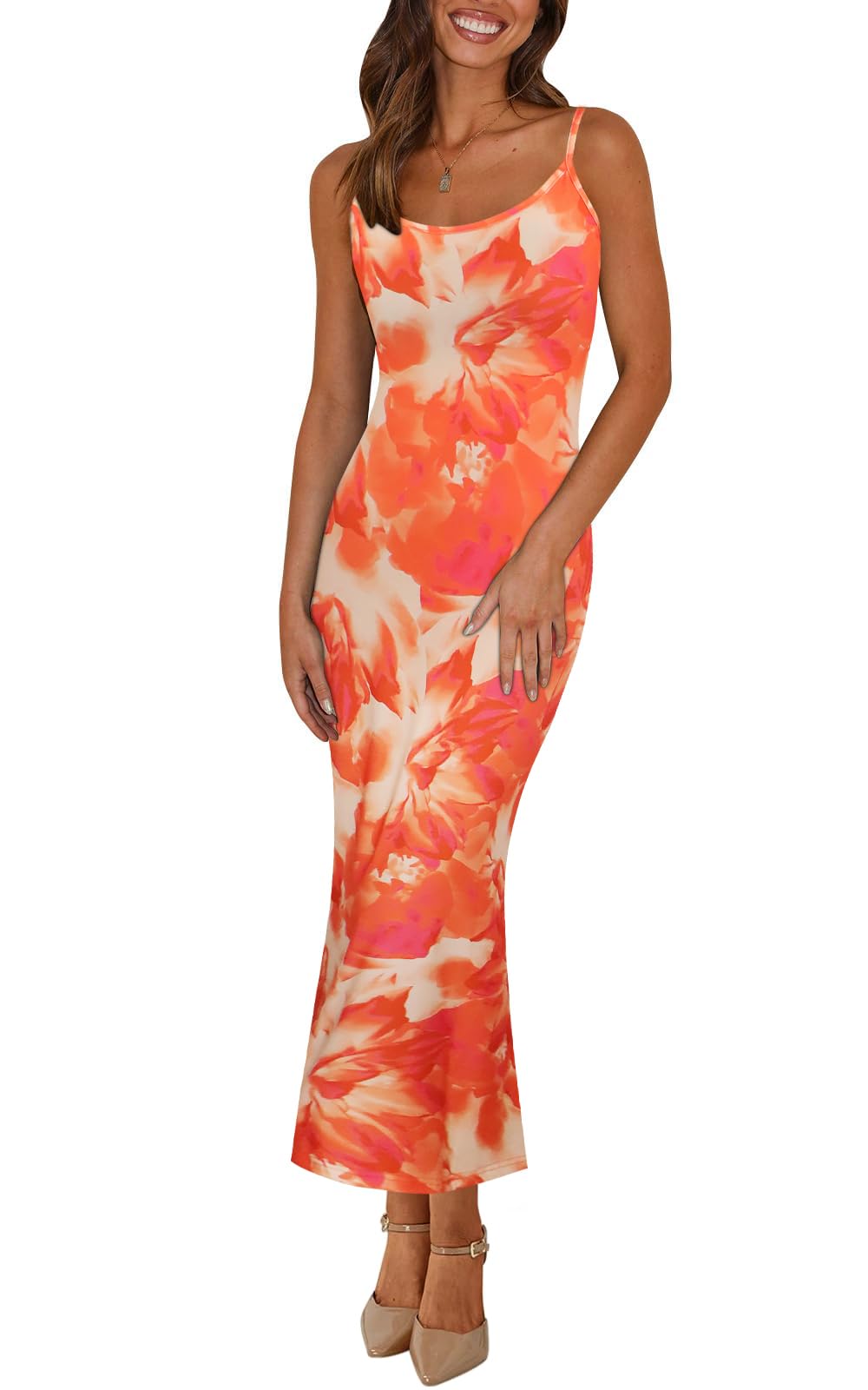 Foto 2 pulgar | Vestido Largo Angashion Con Estampado Floral Y Cola De Pez Sin Espalda Para Mujer - Venta Internacional.